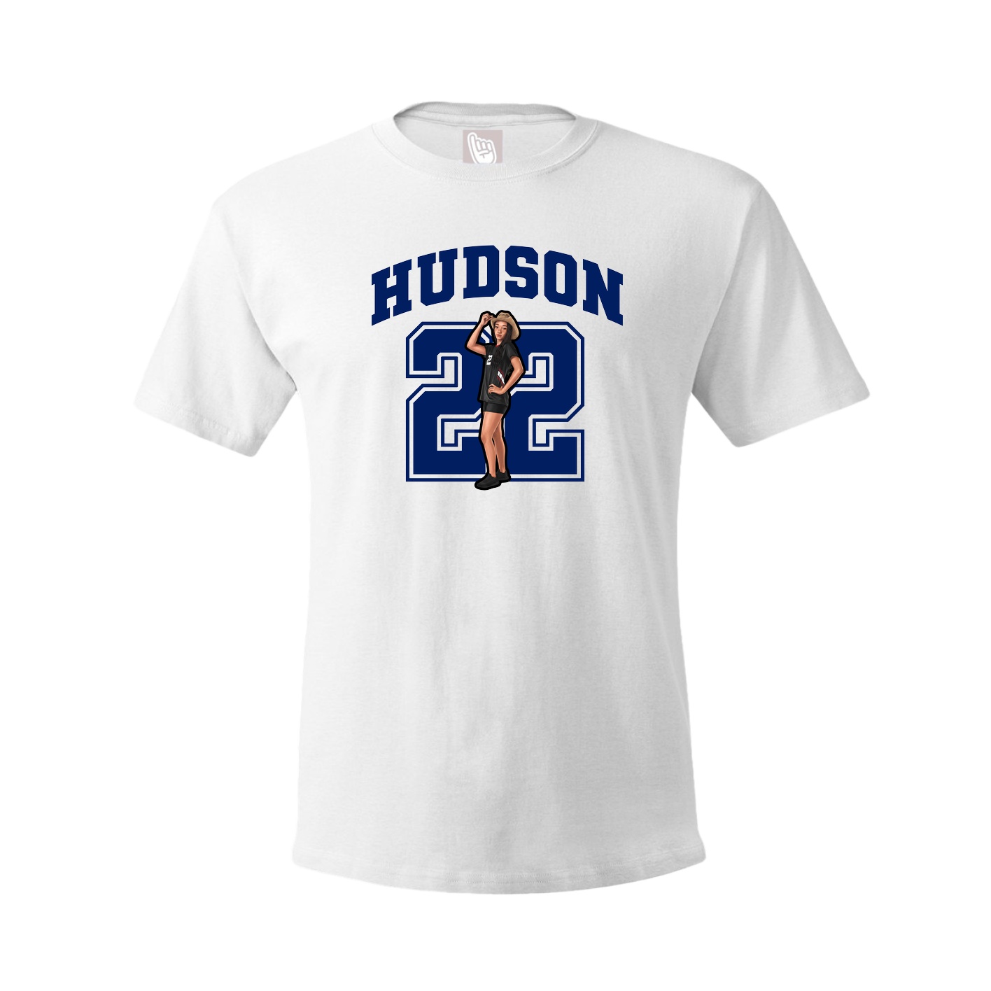 Youth Tee — Number in White