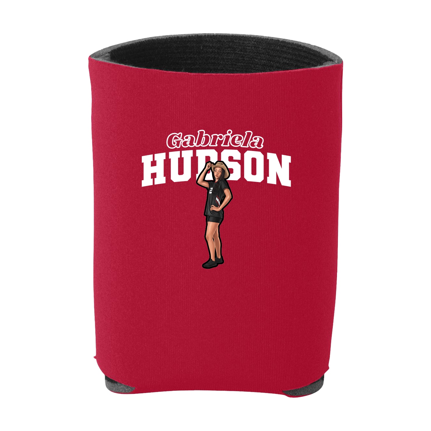 Can Holder — Name Arch in Red