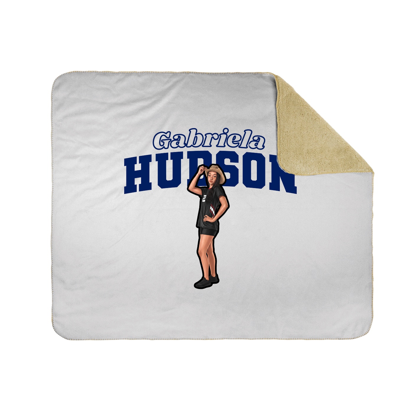 Throw Blanket — Name Arch in White