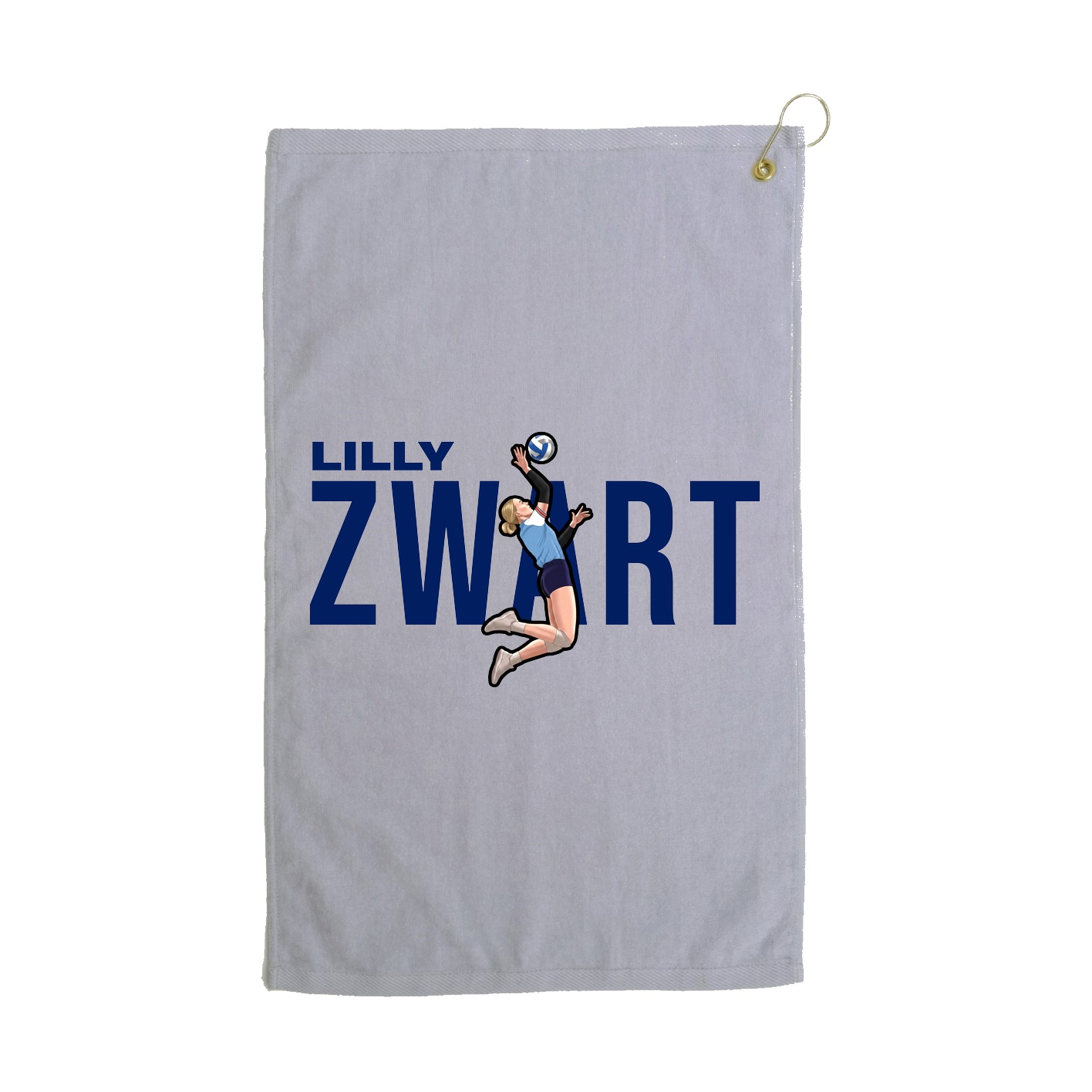 Golf Towel — Player Name in Grey