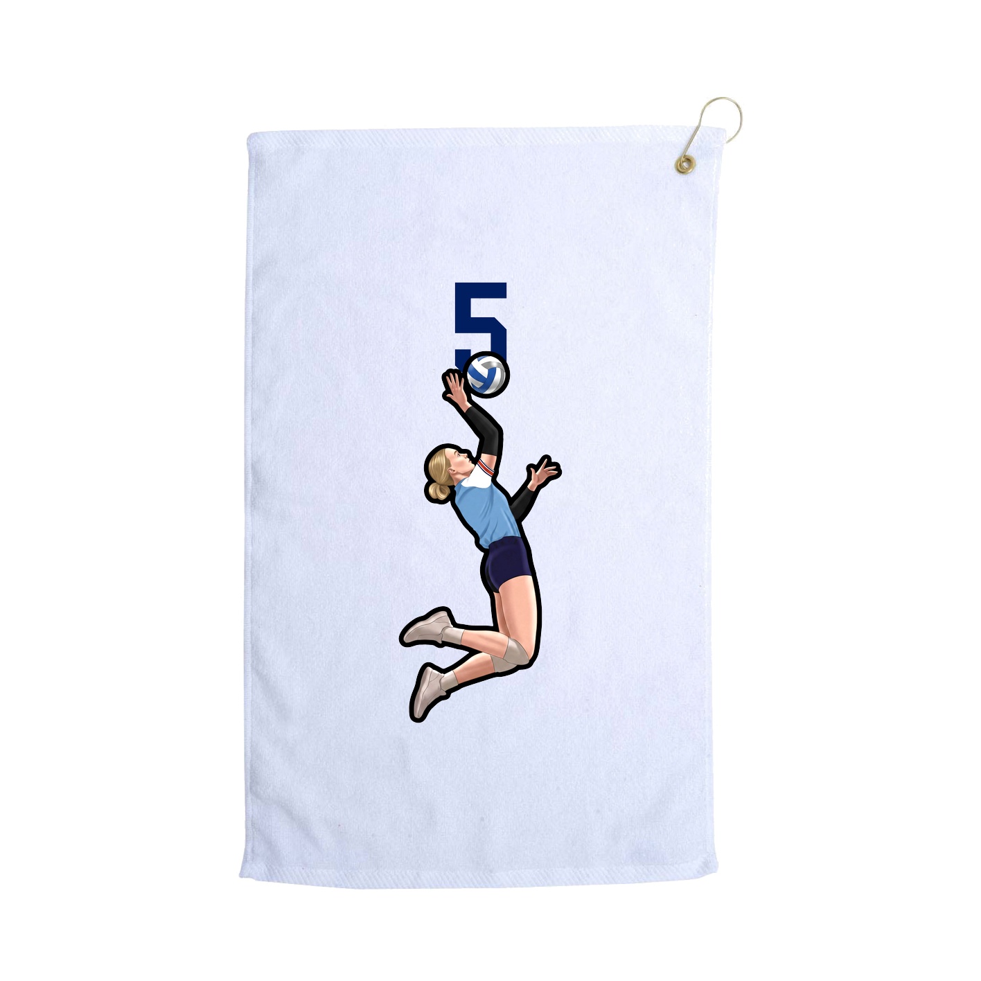 Golf Towel — Number Top in White