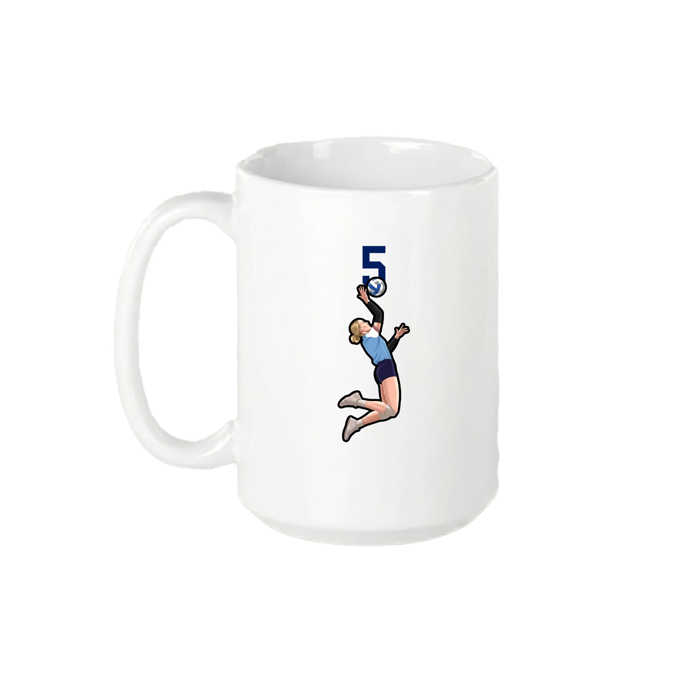 15oz Coffee Mug — Number Top in White