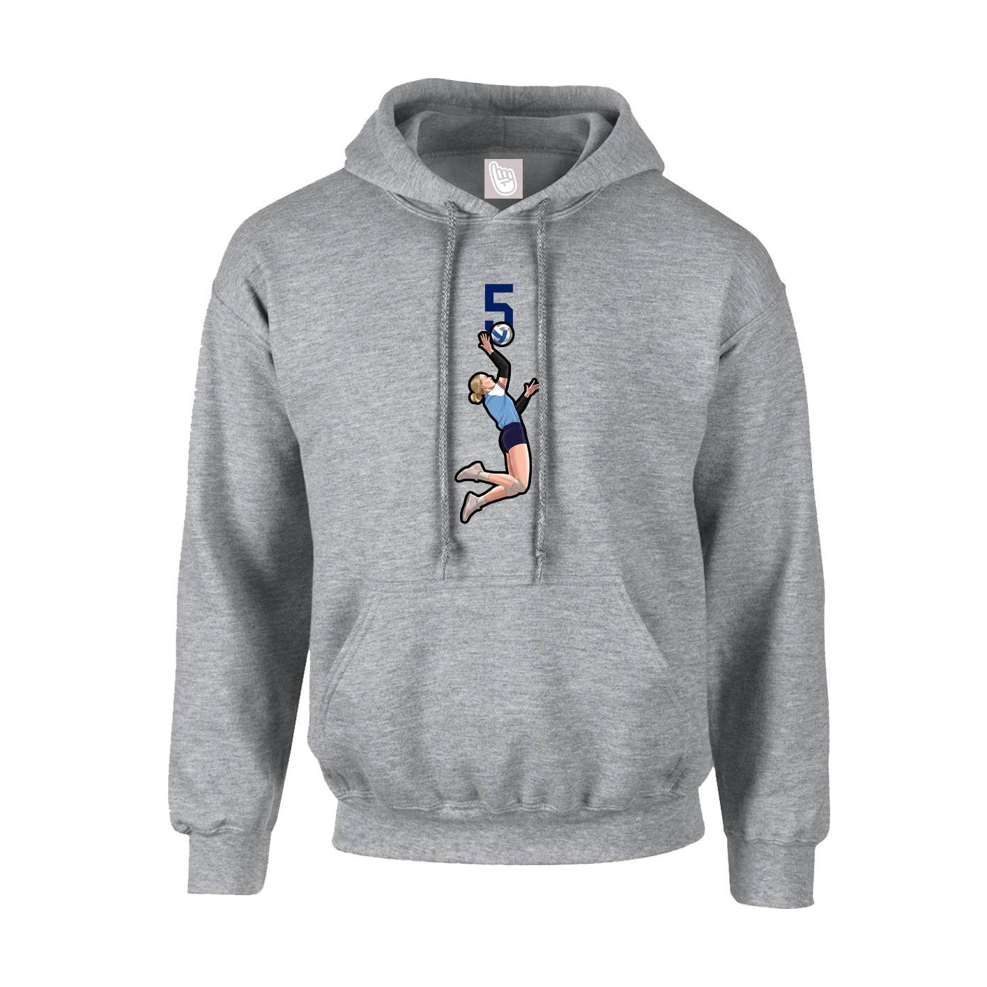 Hoodie — Number Top in Grey