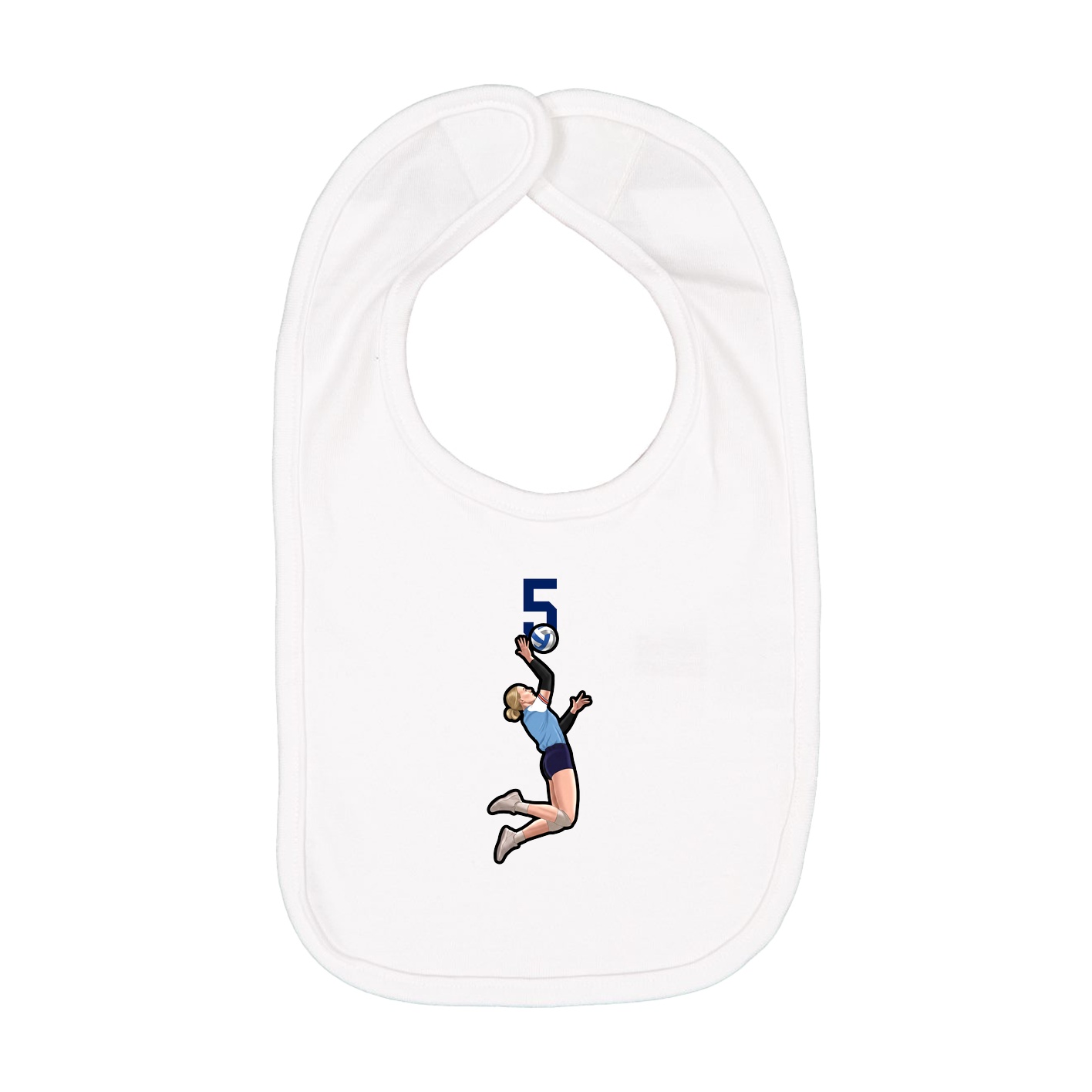 Infant Bib — Number Top in White