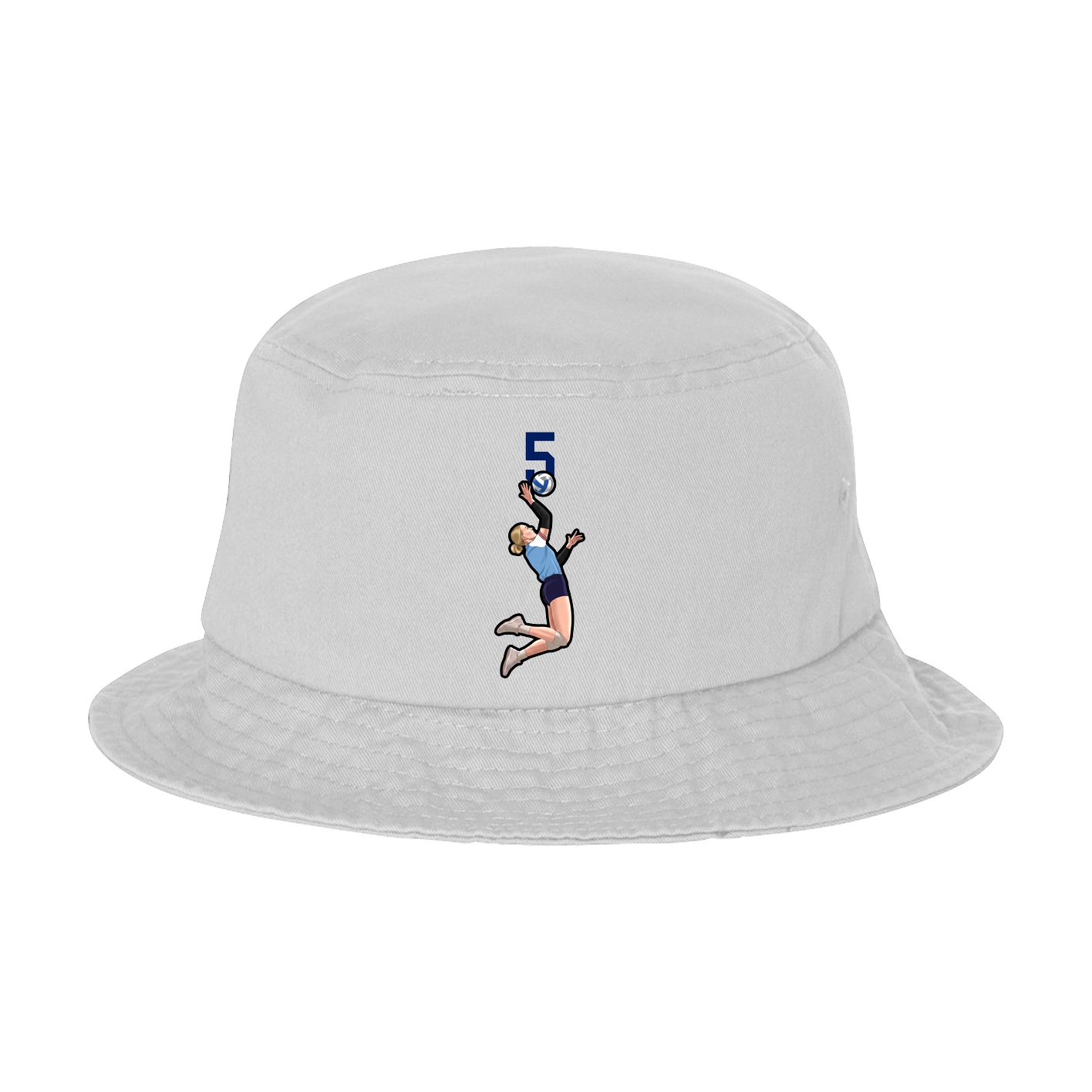 Bucket Cap — Number Top in White