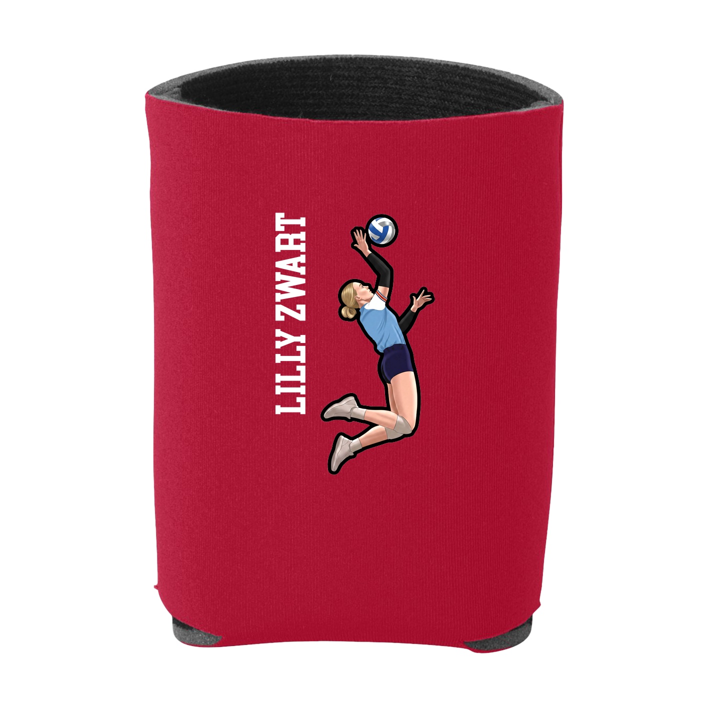 Can Holder — Name Vertical in Red