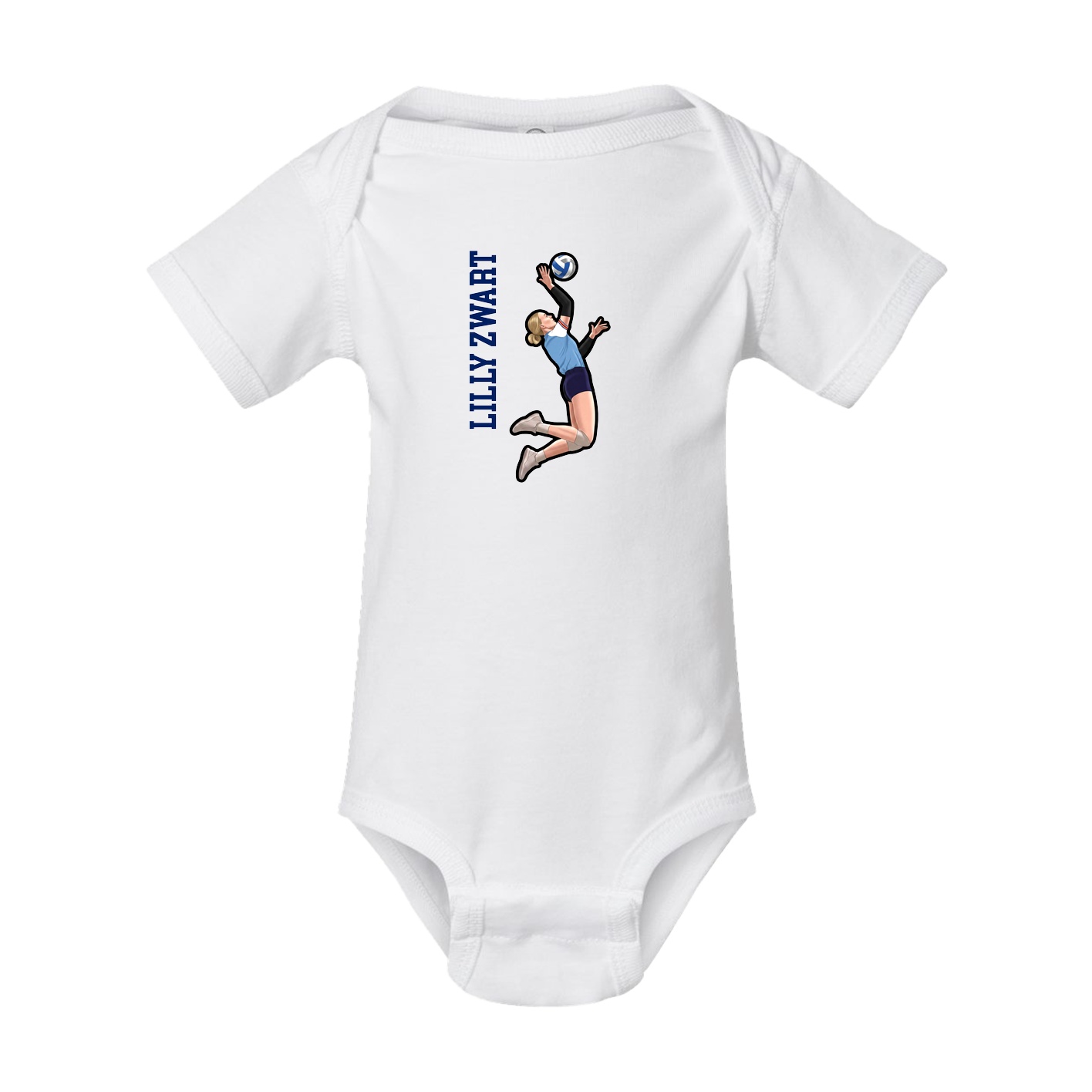 Baby Onesie — Name Vertical in White