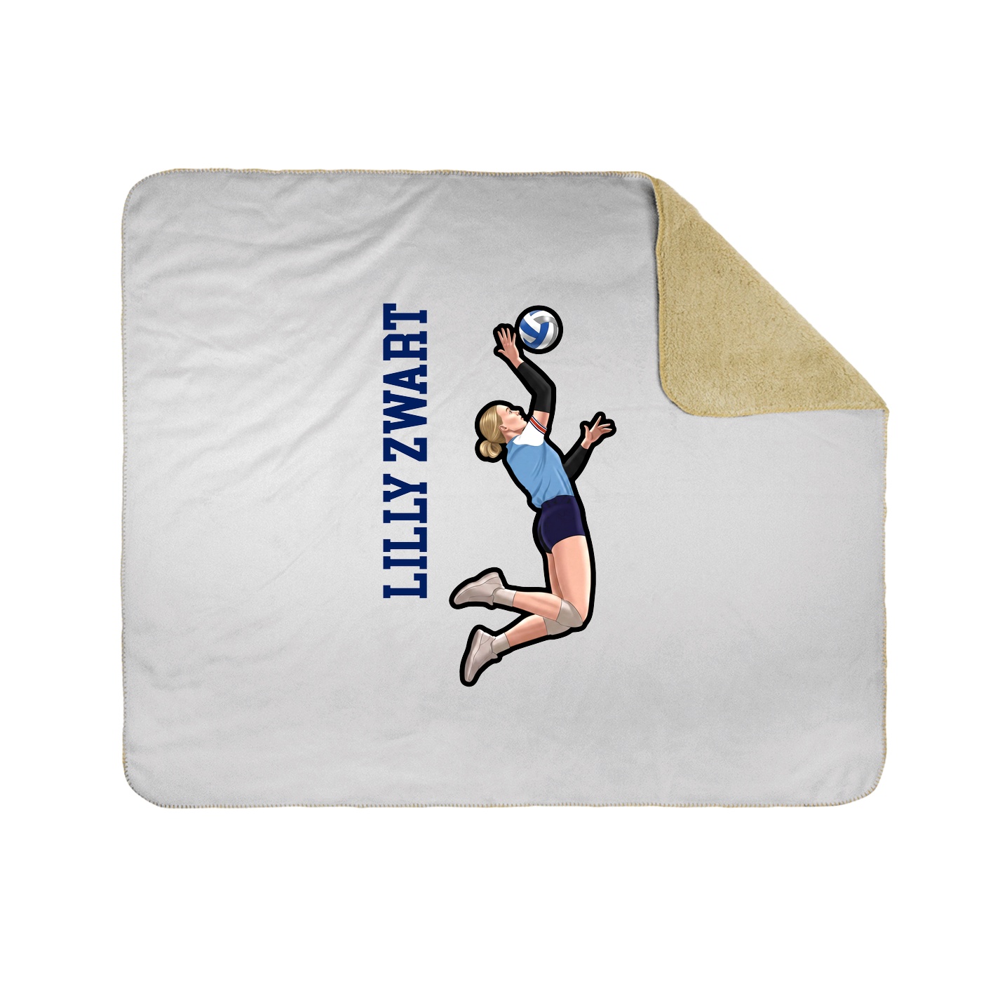 Throw Blanket — Name Vertical in White