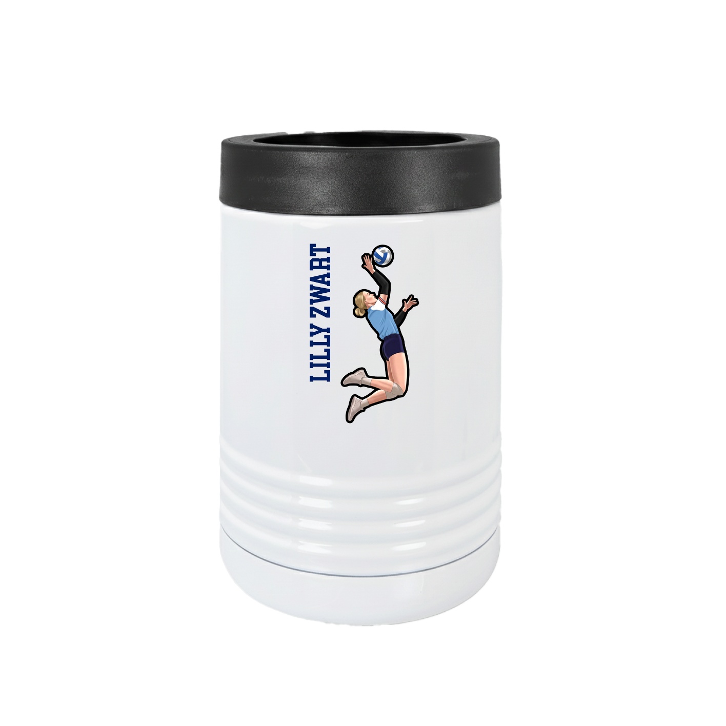 Beverage Holder — Name Vertical in White