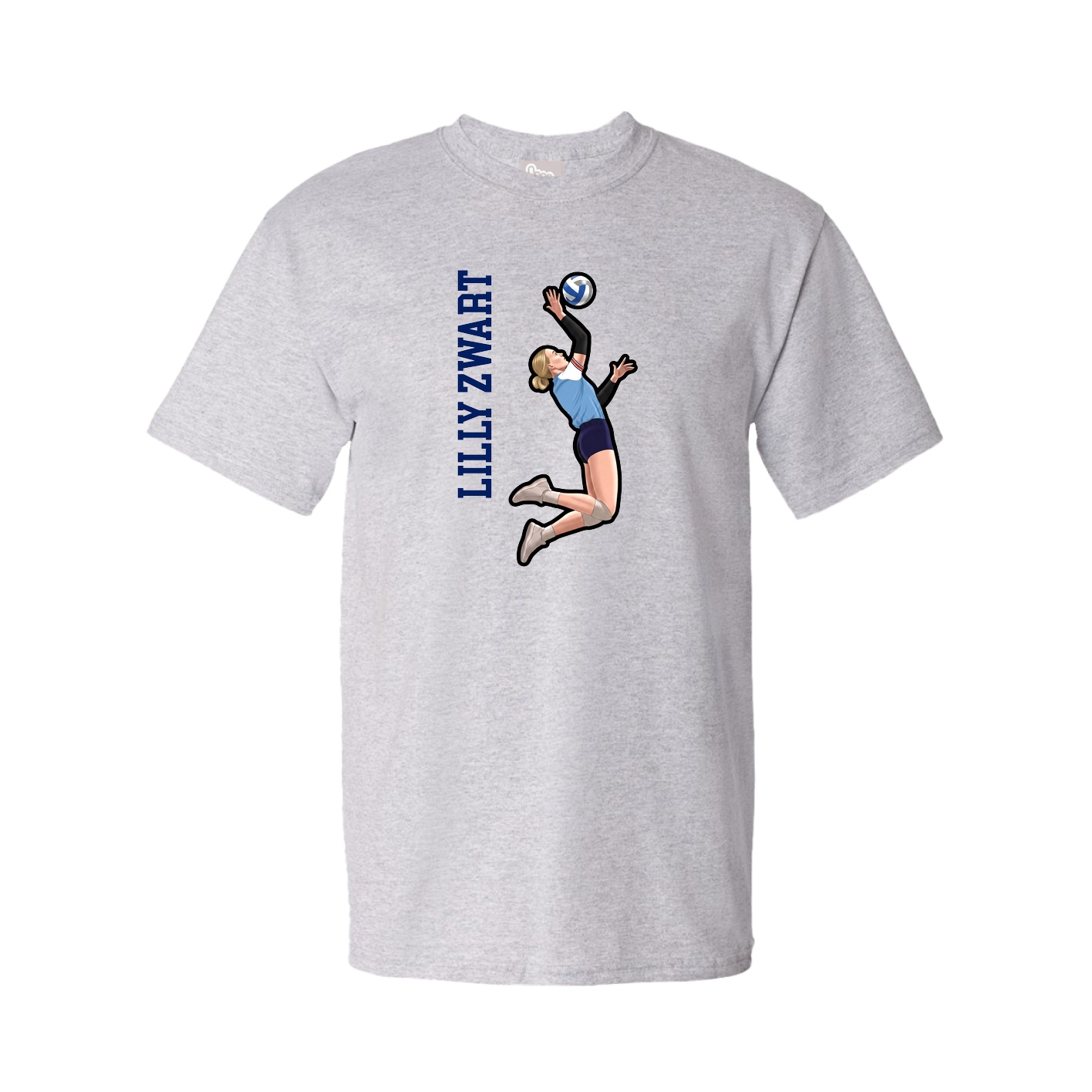 Youth Tee — Name Vertical in Grey