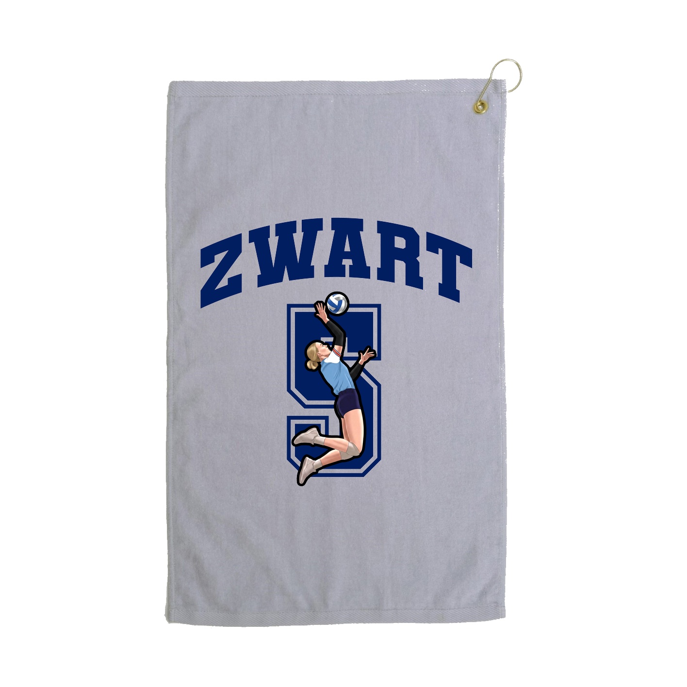 Golf Towel — Number in Grey