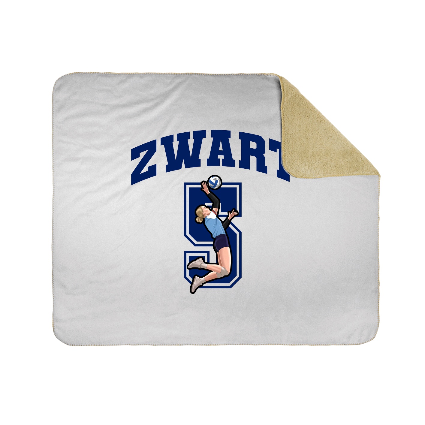 Throw Blanket — Number in White