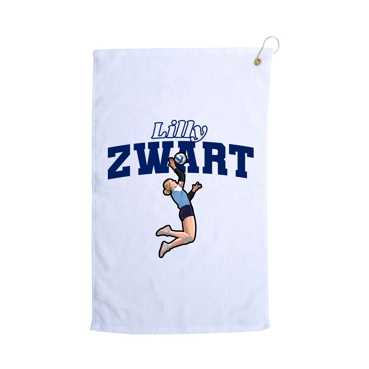 Golf Towel — Name Arch in White