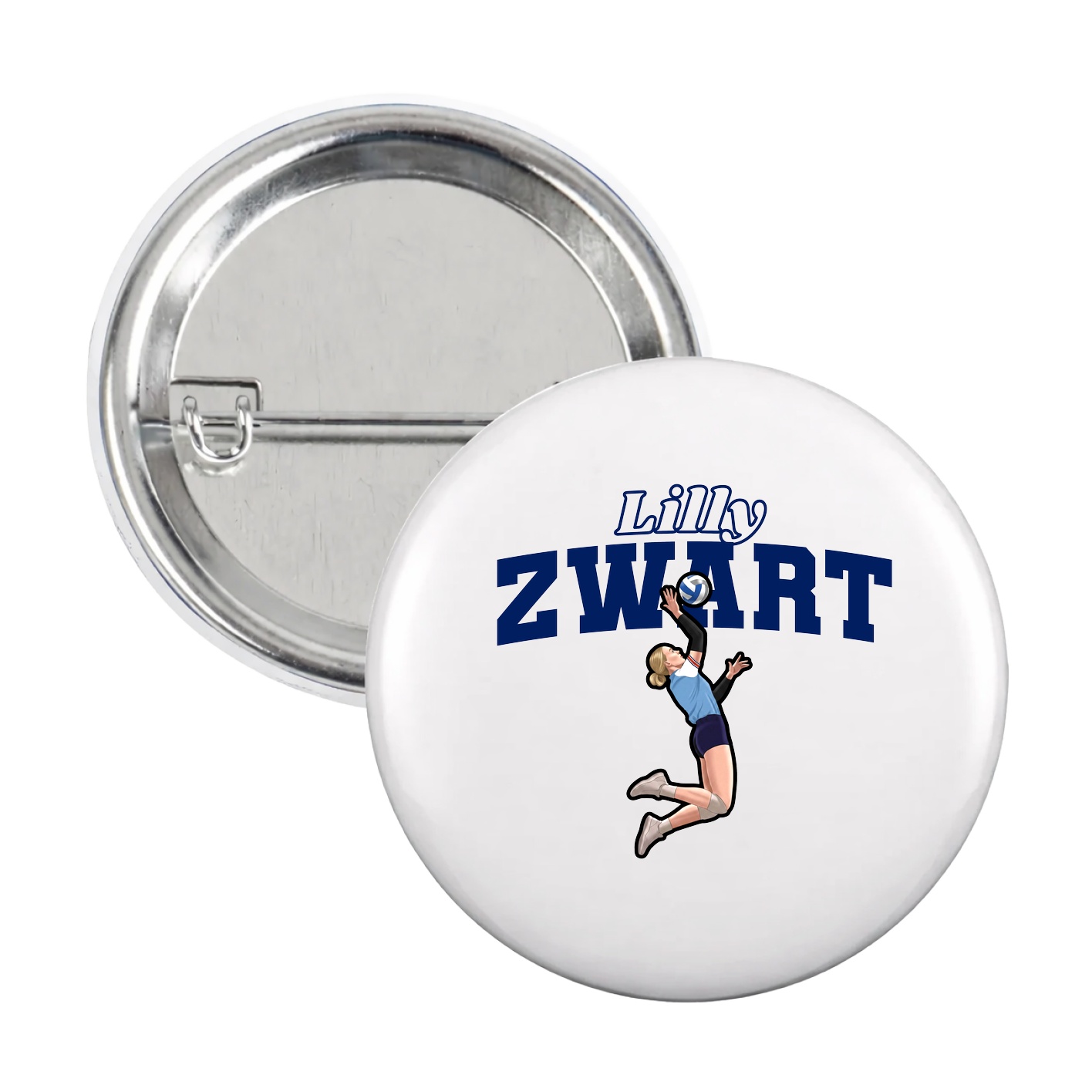 Game Day Button — Name Arch in White