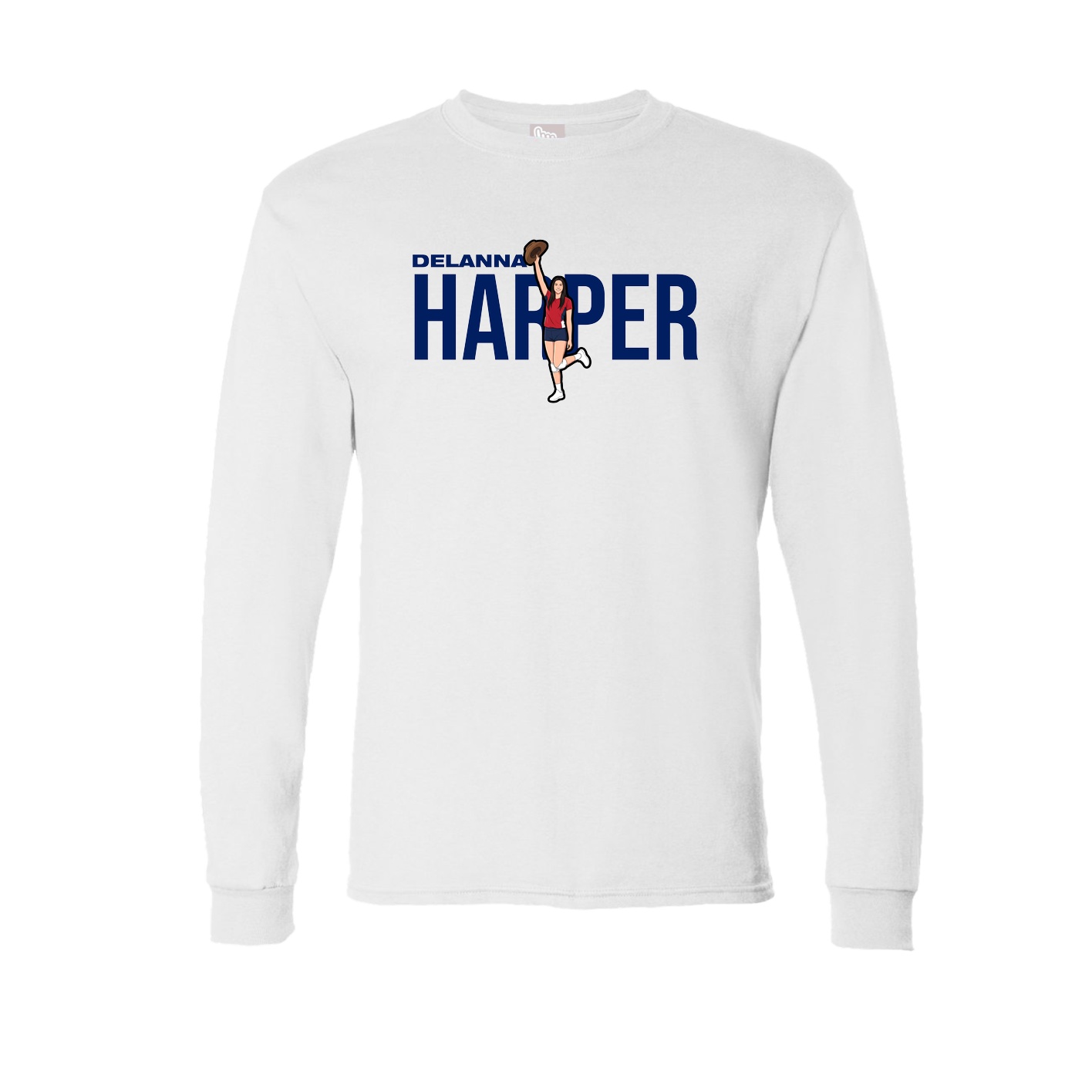 Long Sleeve Tee — Player Name in White