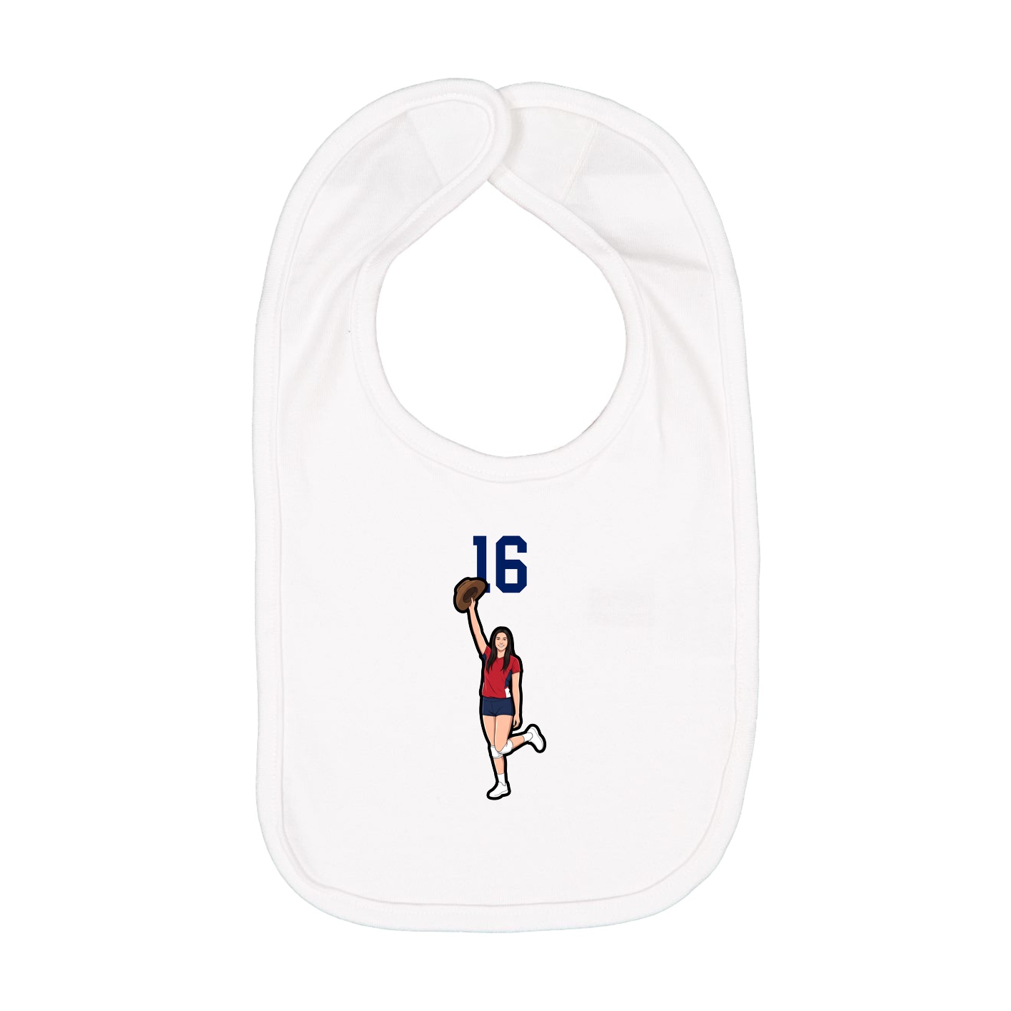 Infant Bib — Number Top in White
