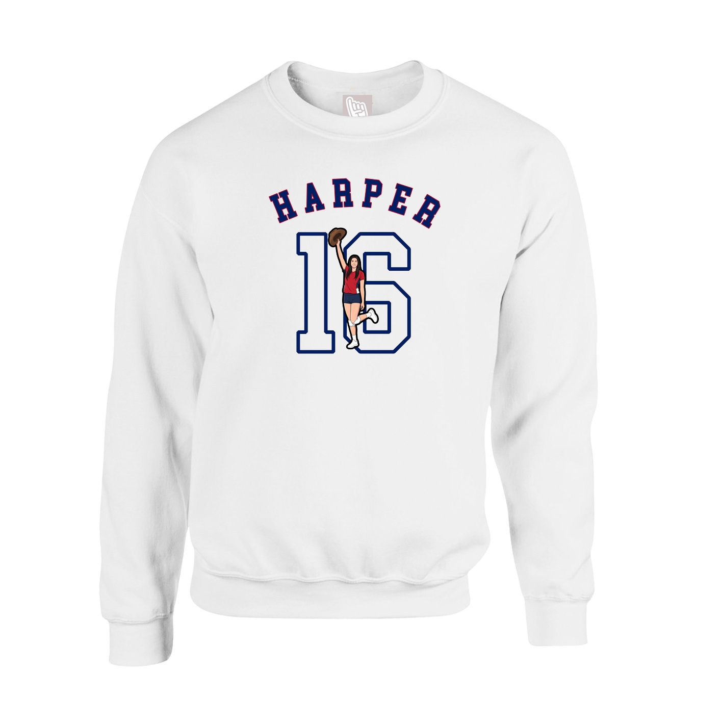Fleece Crew — Shirsey Arch in White