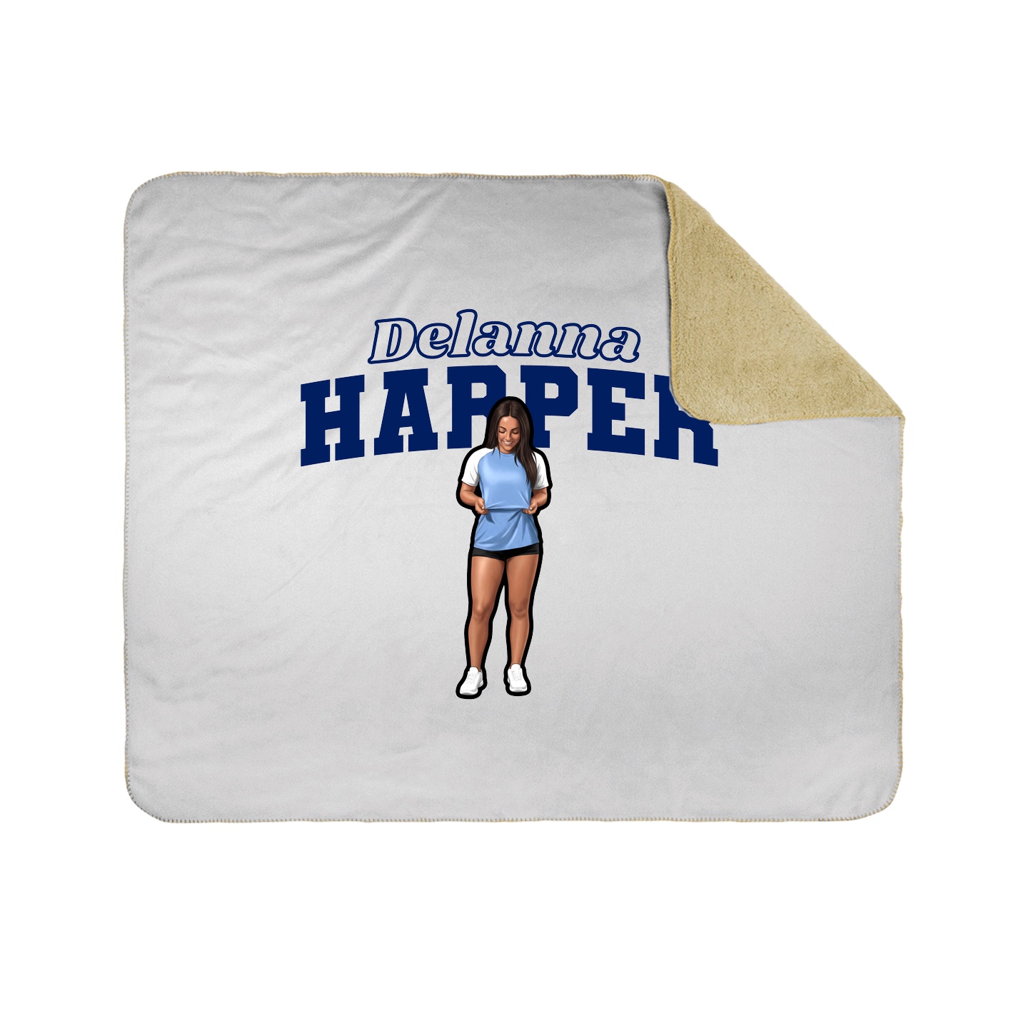 Throw Blanket — Name Arch in White