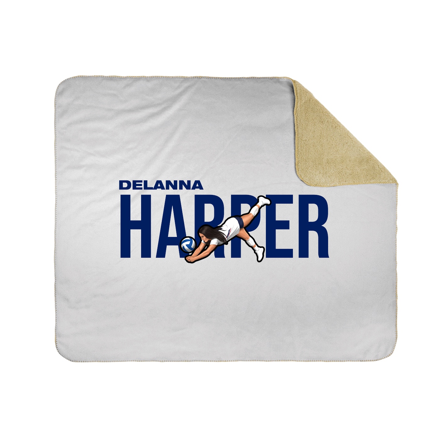 Throw Blanket — Player Name in White