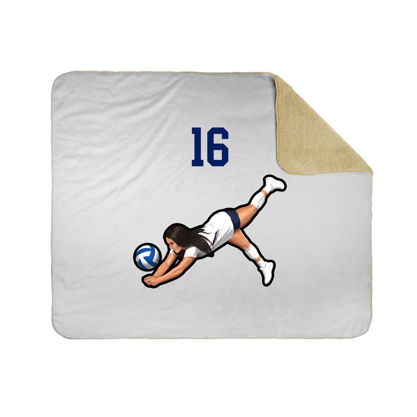 Throw Blanket — Number Top in White