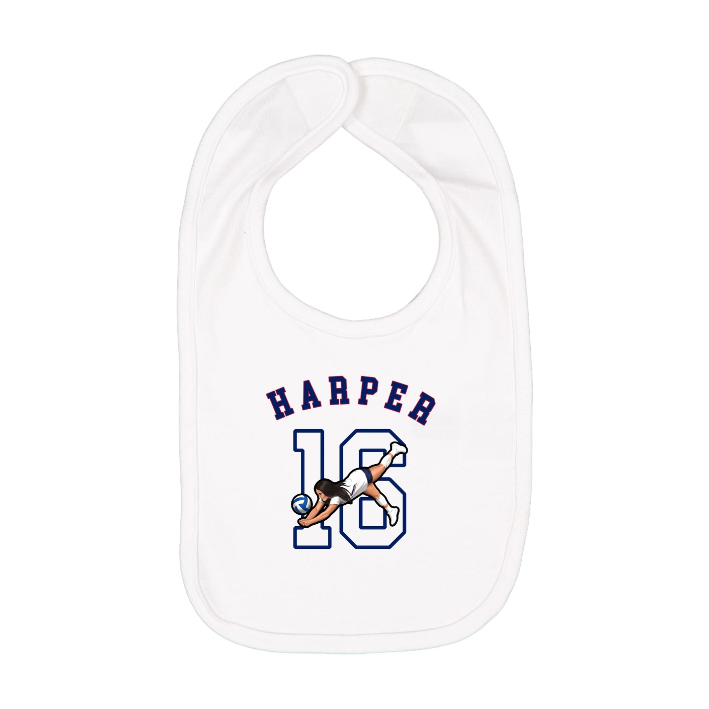 Infant Bib — Shirsey Arch in White