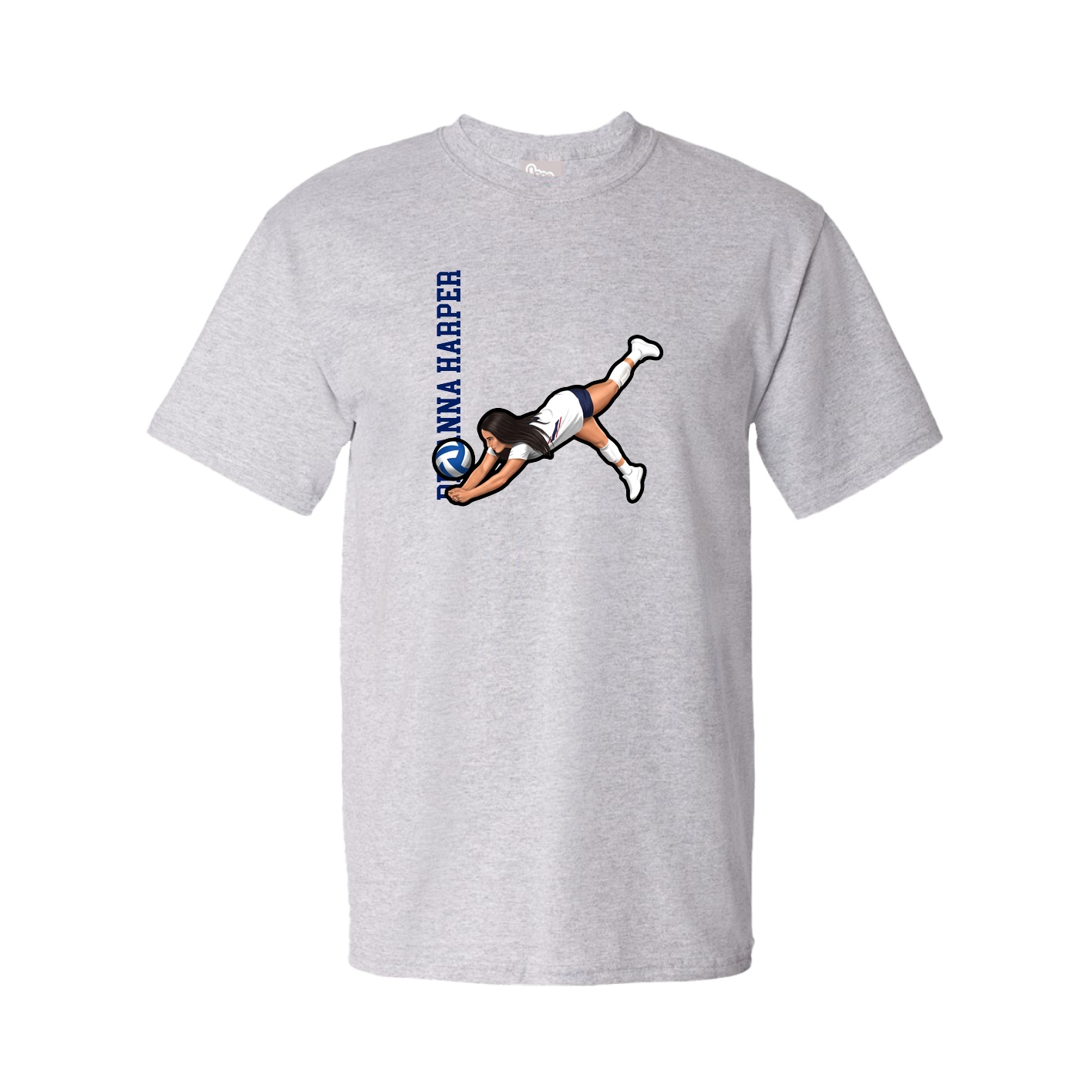 Youth Tee — Name Vertical in Grey