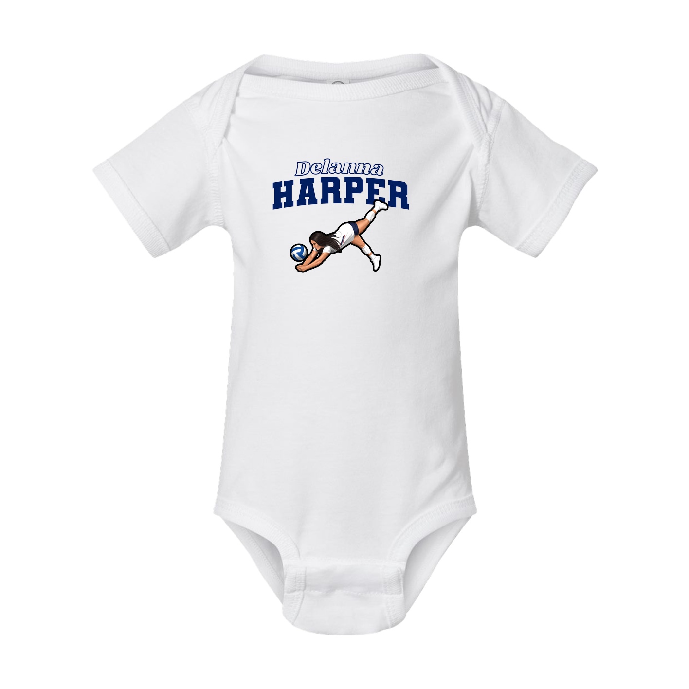 Baby Onesie — Name Arch in White