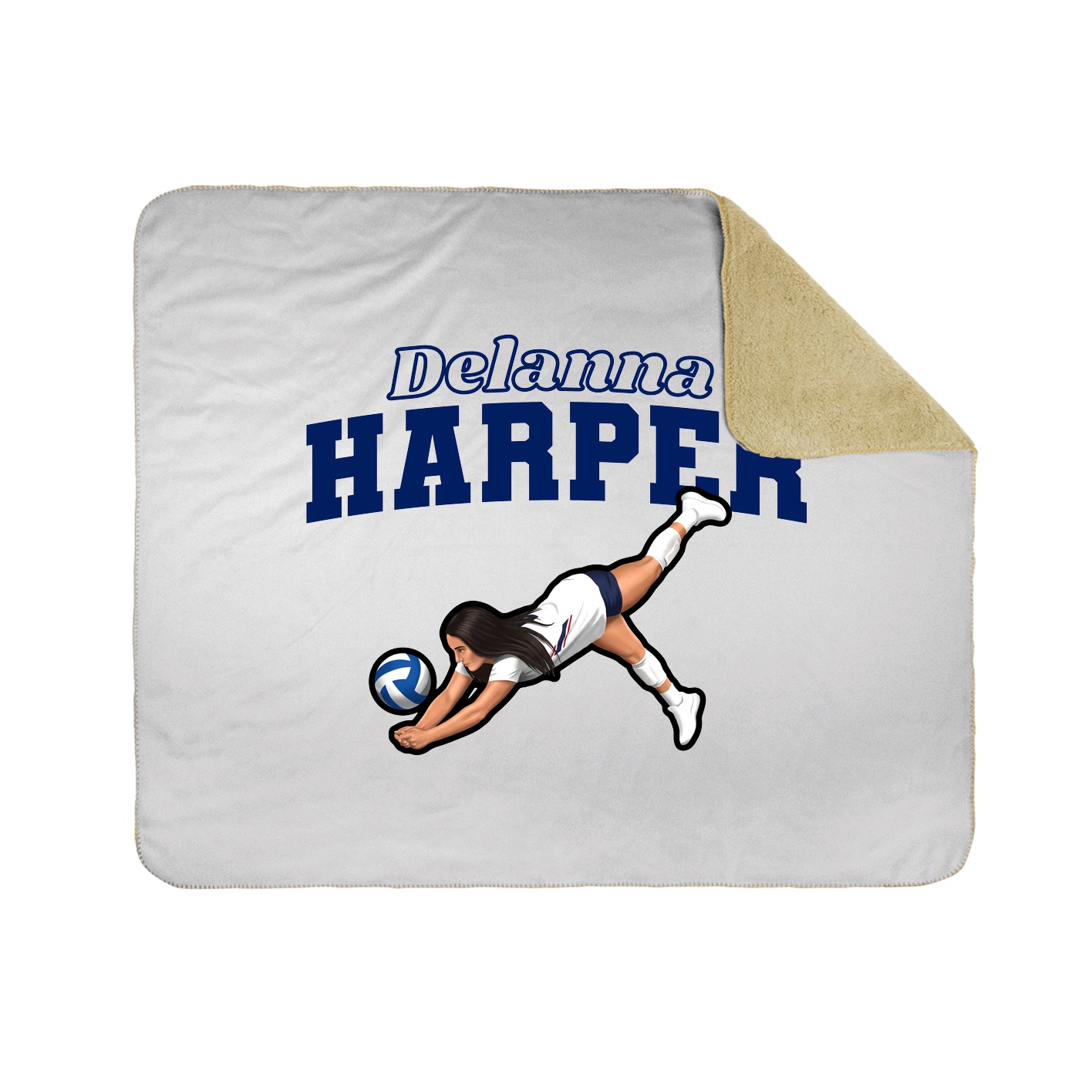 Throw Blanket — Name Arch in White