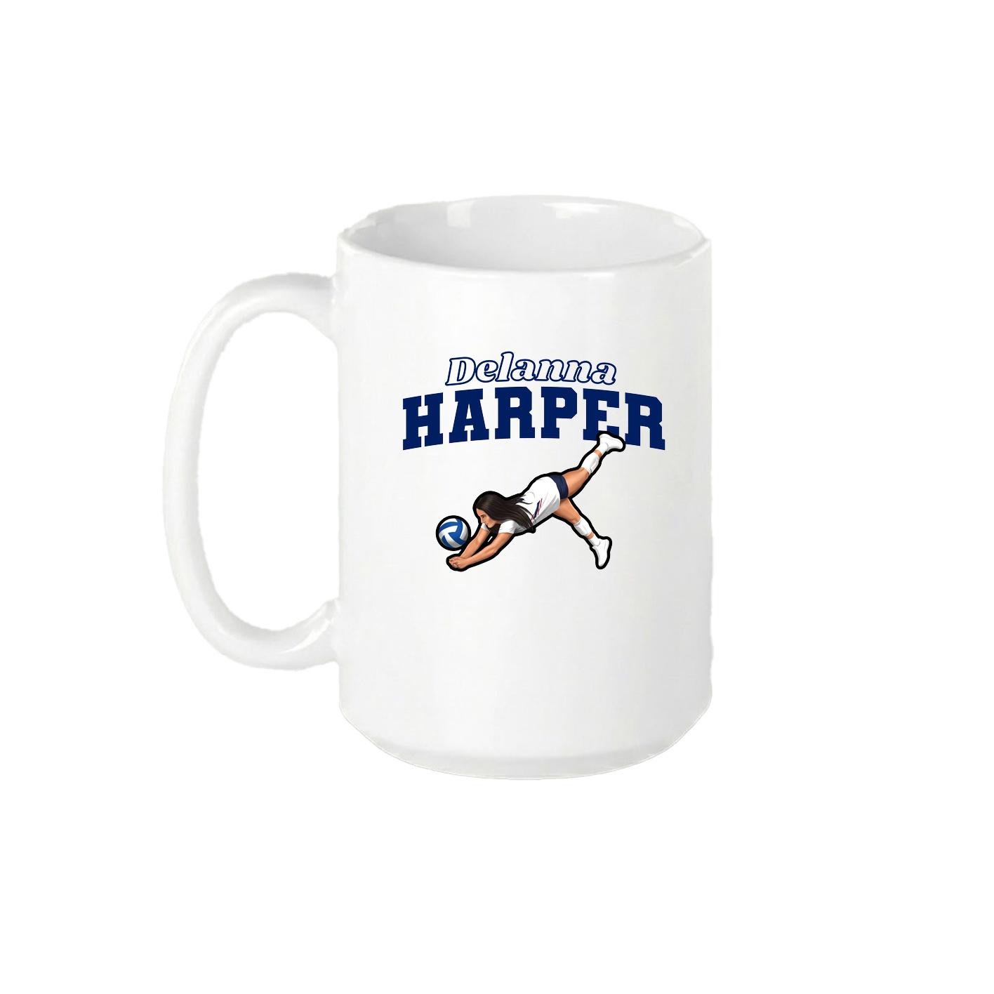 15oz Coffee Mug — Name Arch in White