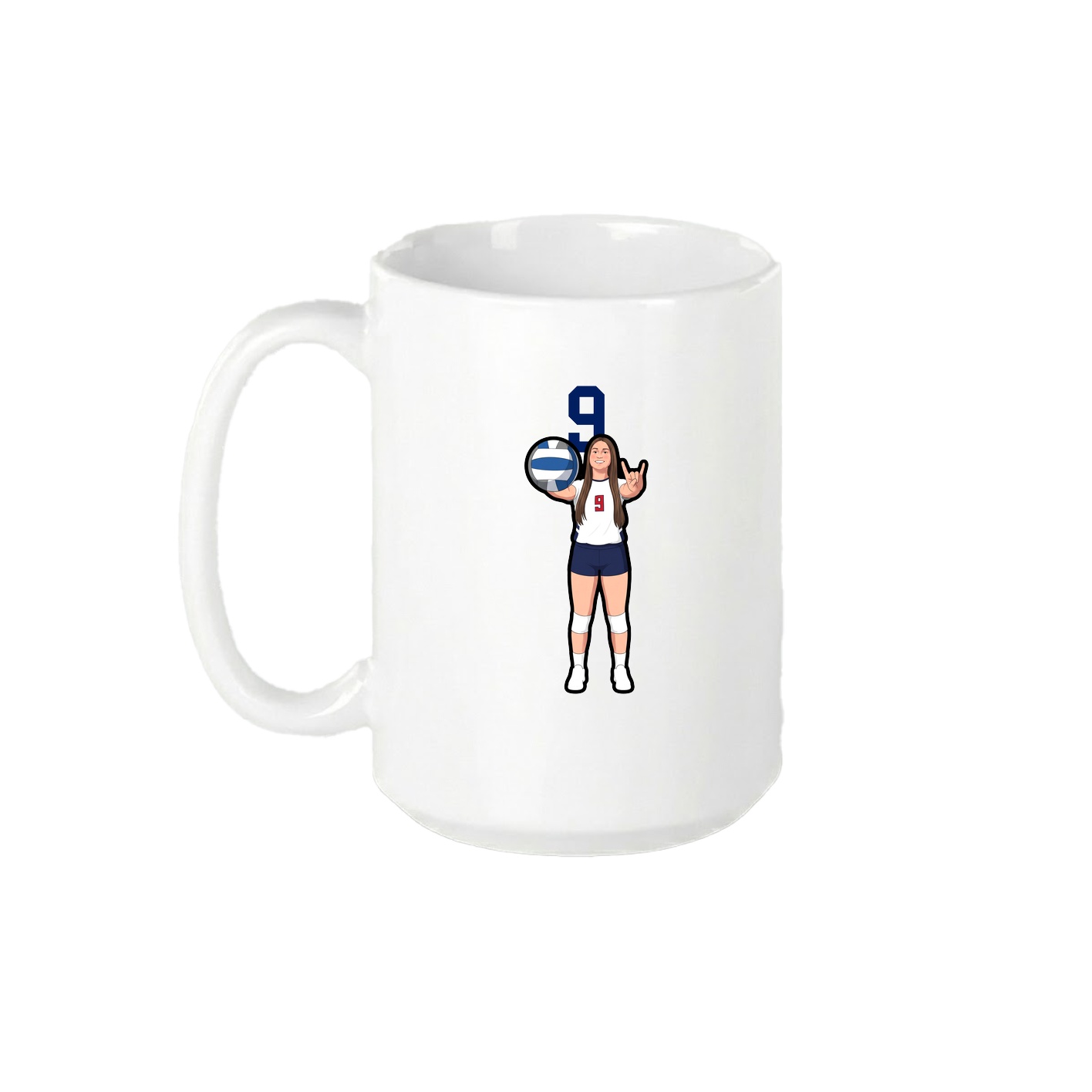 15oz Coffee Mug — Number Top in White