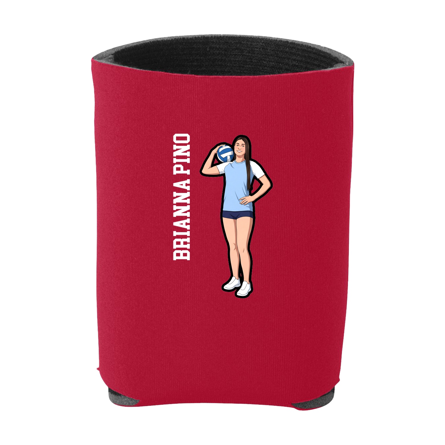 Can Holder — Name Vertical in Red