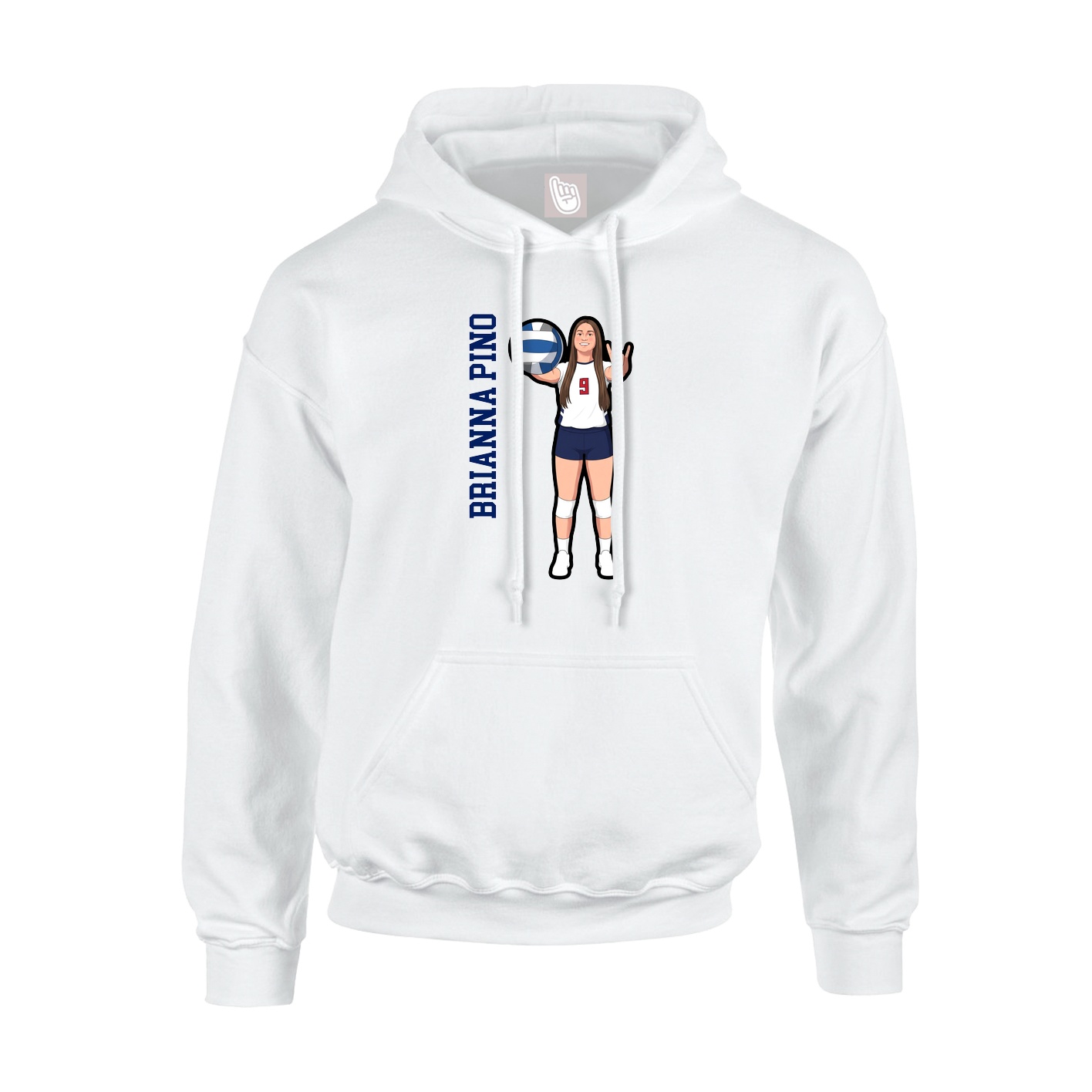 Hoodie — Name Vertical in White