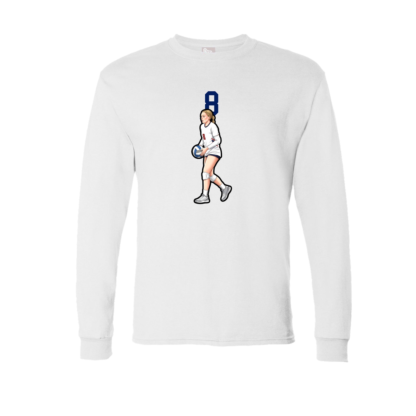 Long Sleeve Tee — Number Top in White