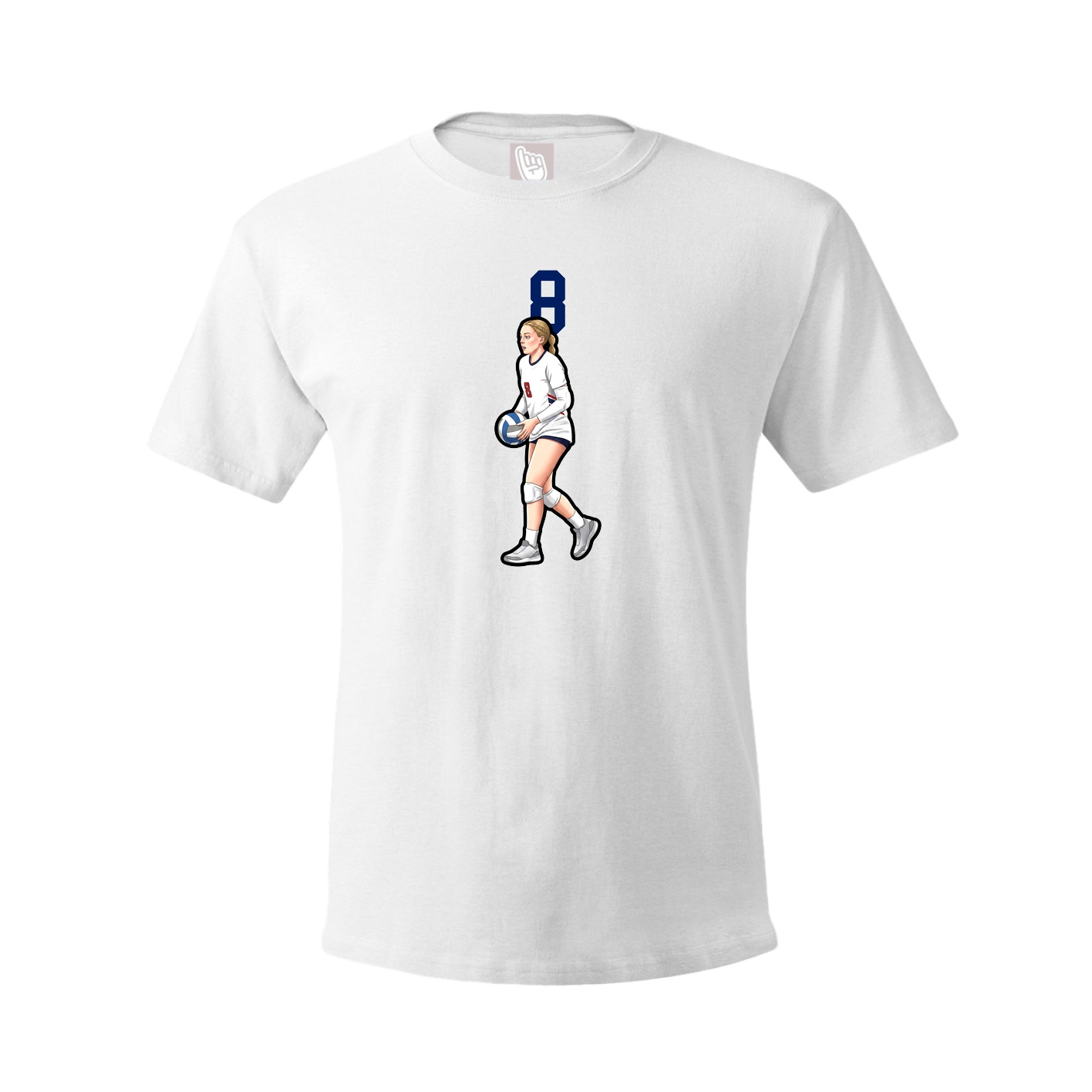 Youth Tee — Number Top in White