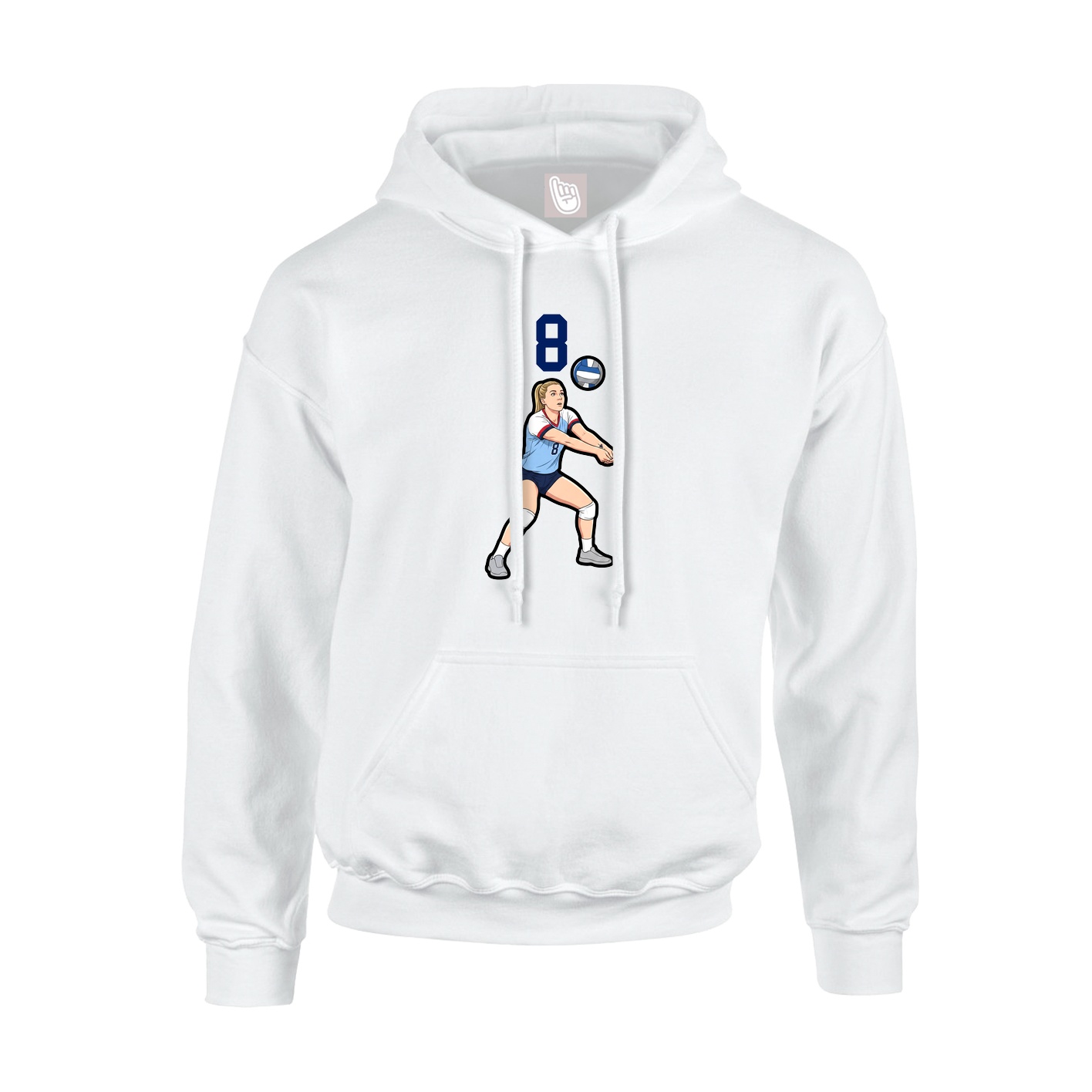 Hoodie — Number Top in White