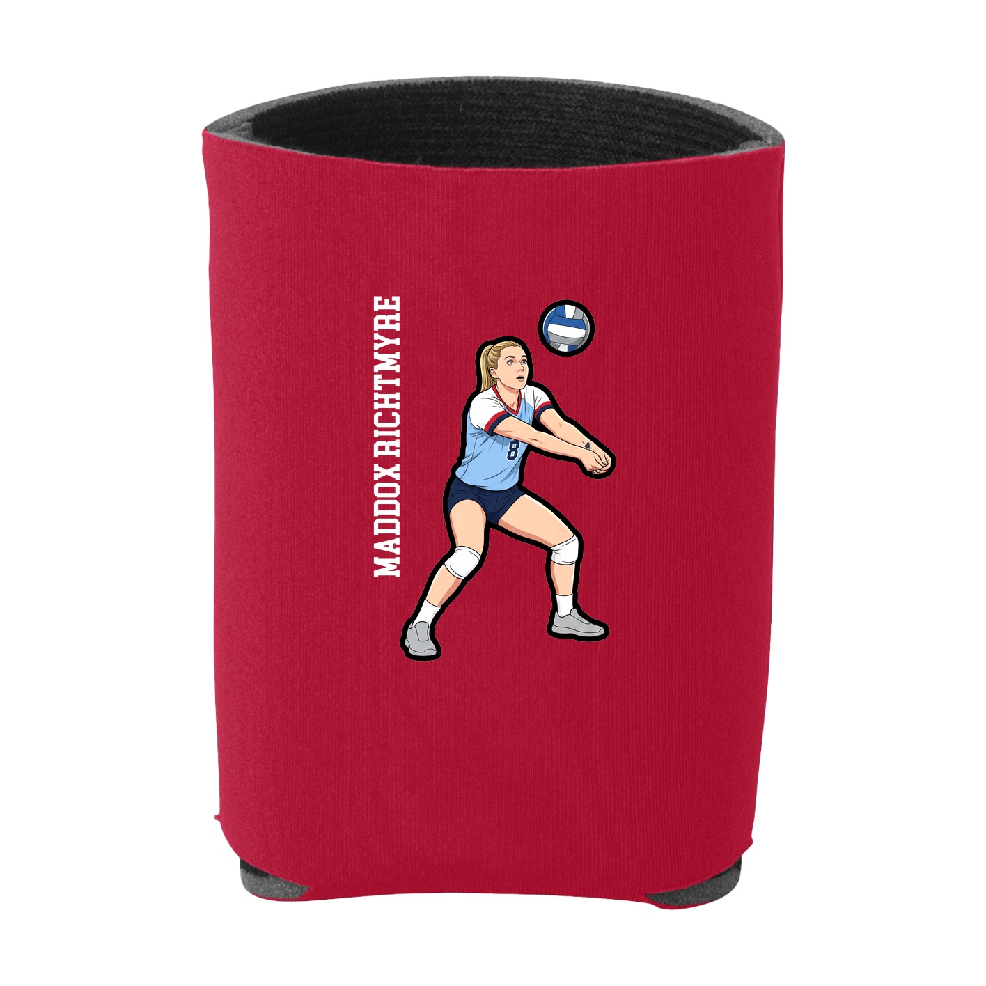 Can Holder — Name Vertical in Red