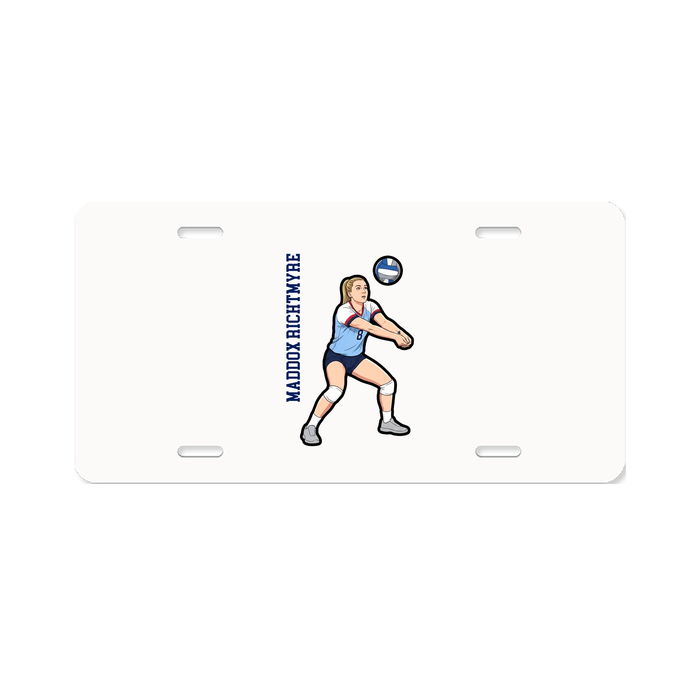 License Plate — Name Vertical in Classic