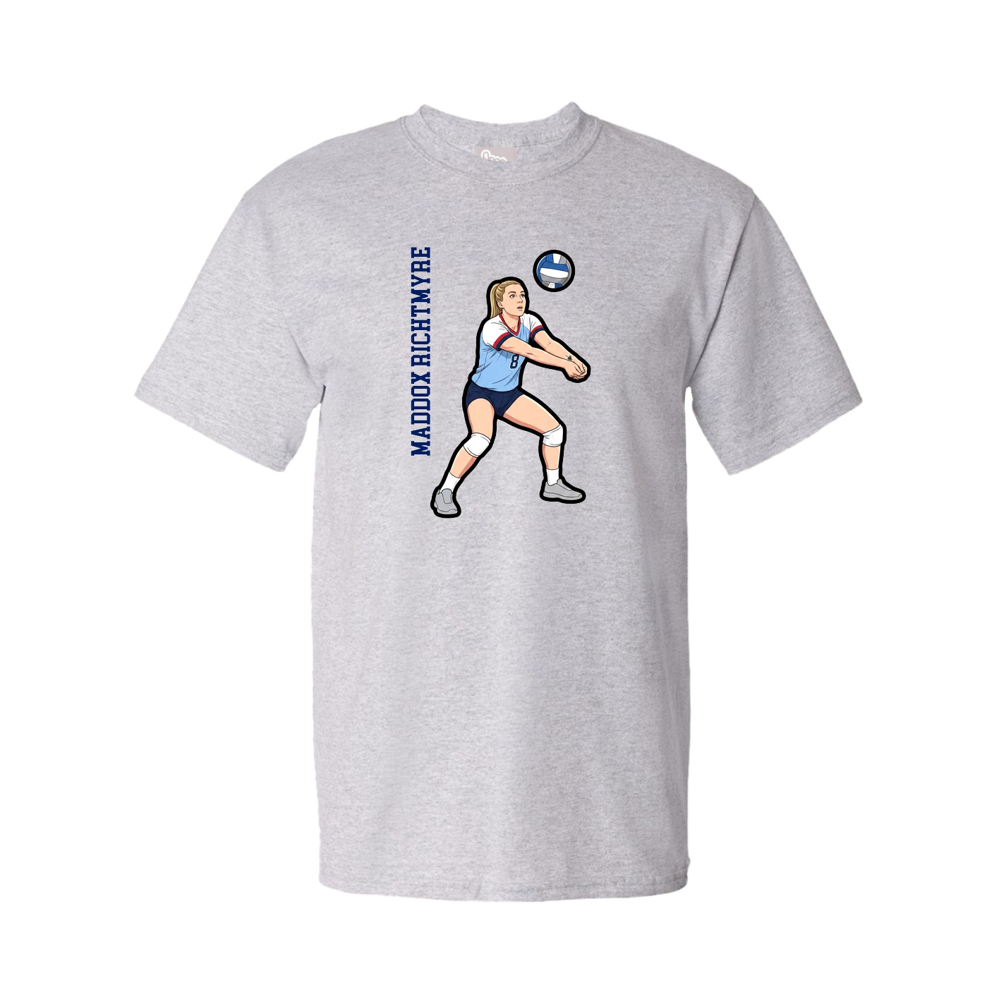 Youth Tee — Name Vertical in Grey