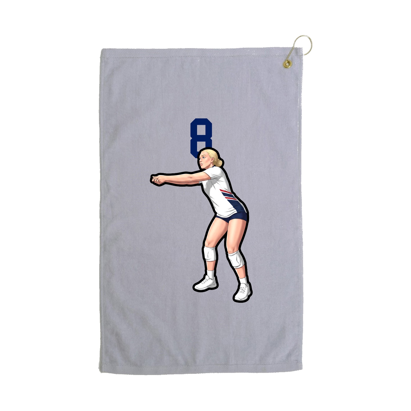 Golf Towel — Number Top in Grey