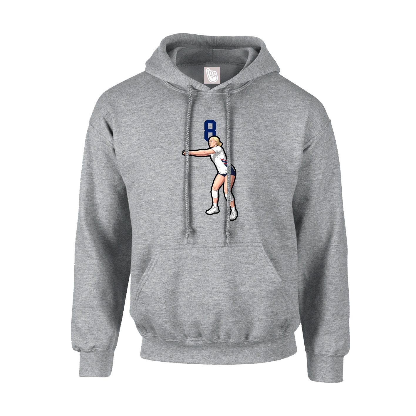 Hoodie — Number Top in Grey