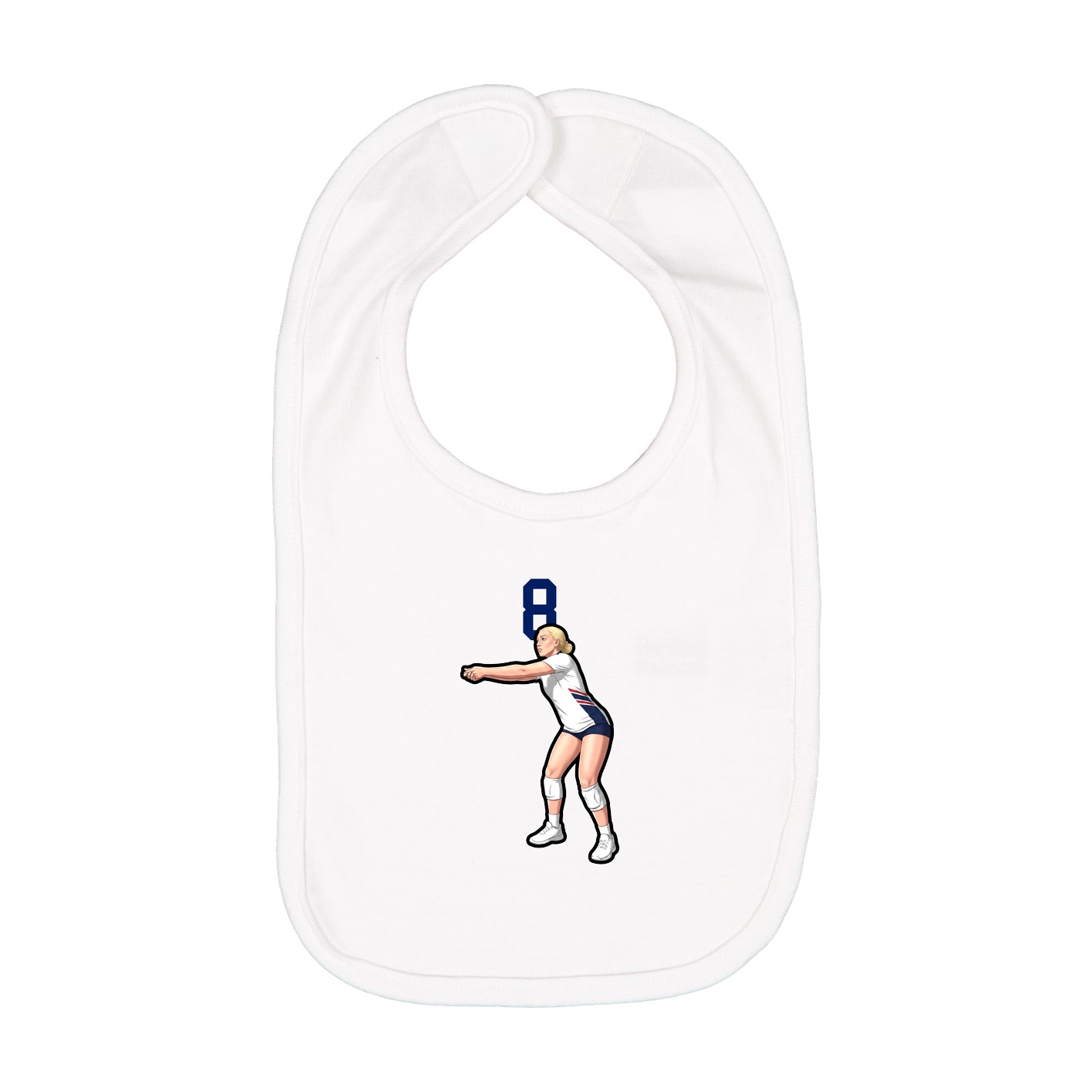 Infant Bib — Number Top in White