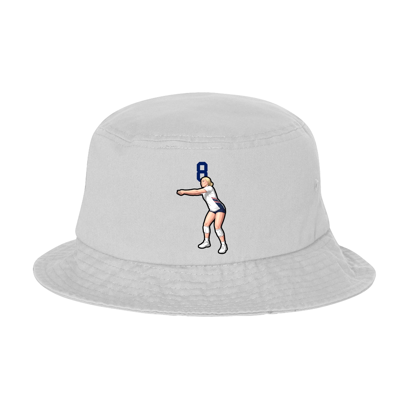 Bucket Cap — Number Top in White