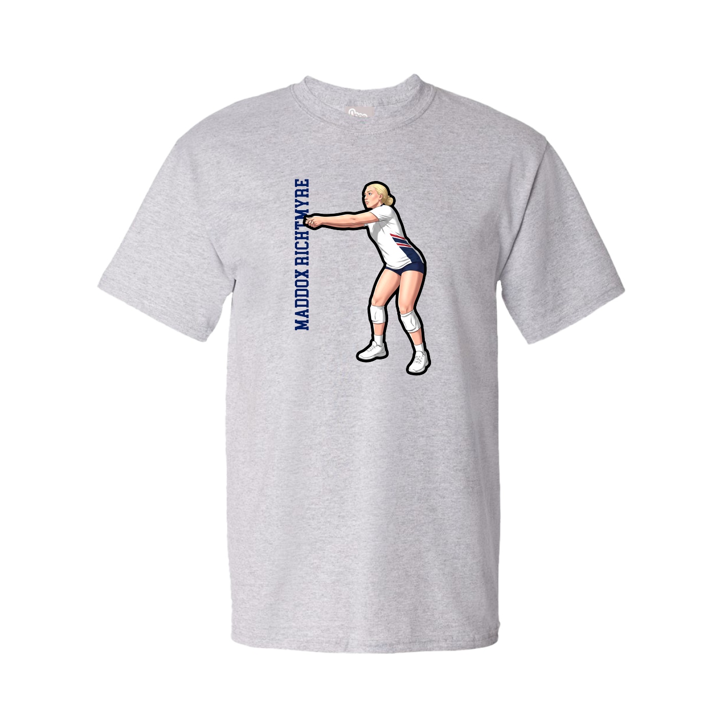 Tee — Name Vertical in Grey