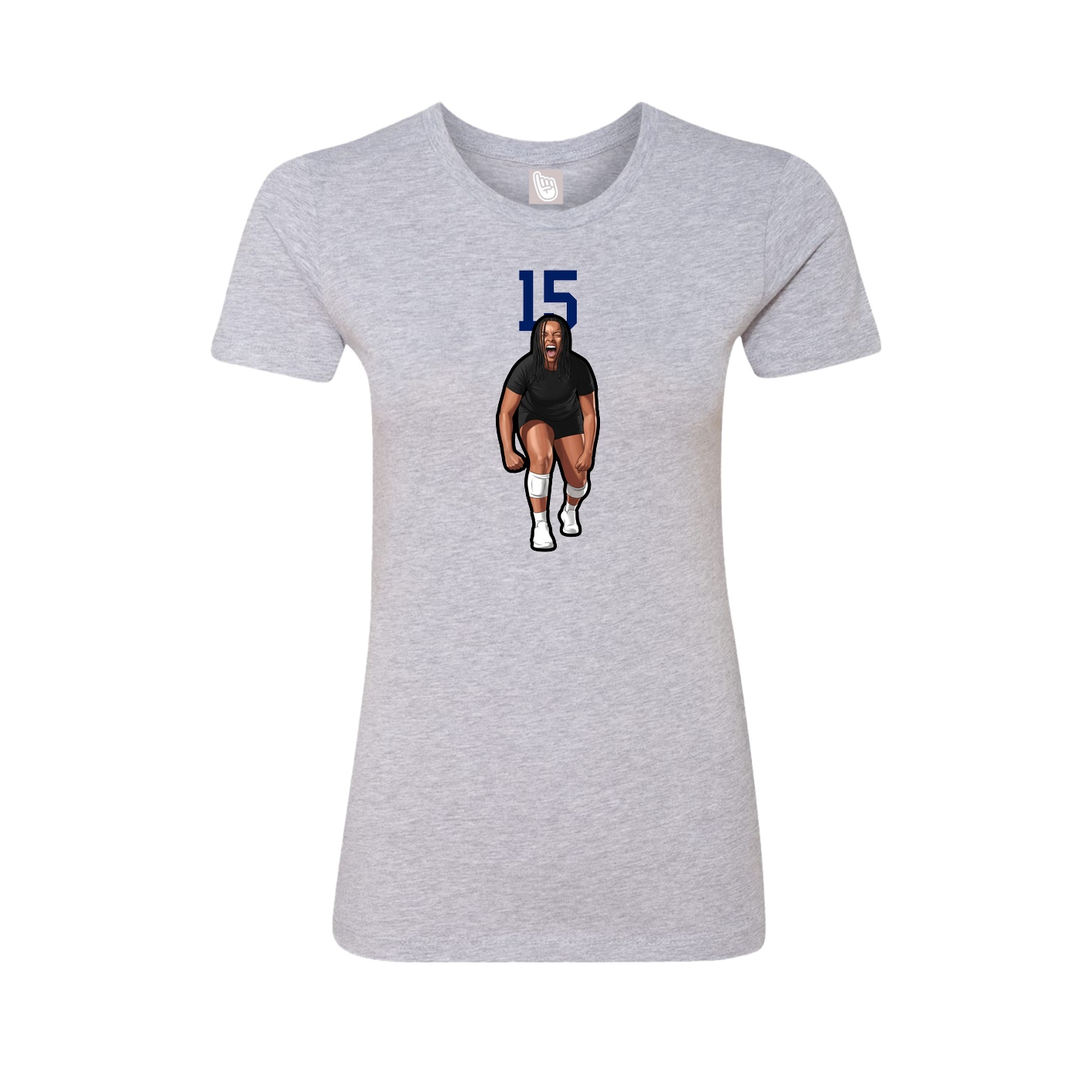 Fitted Women's Tee — Number Top in Grey