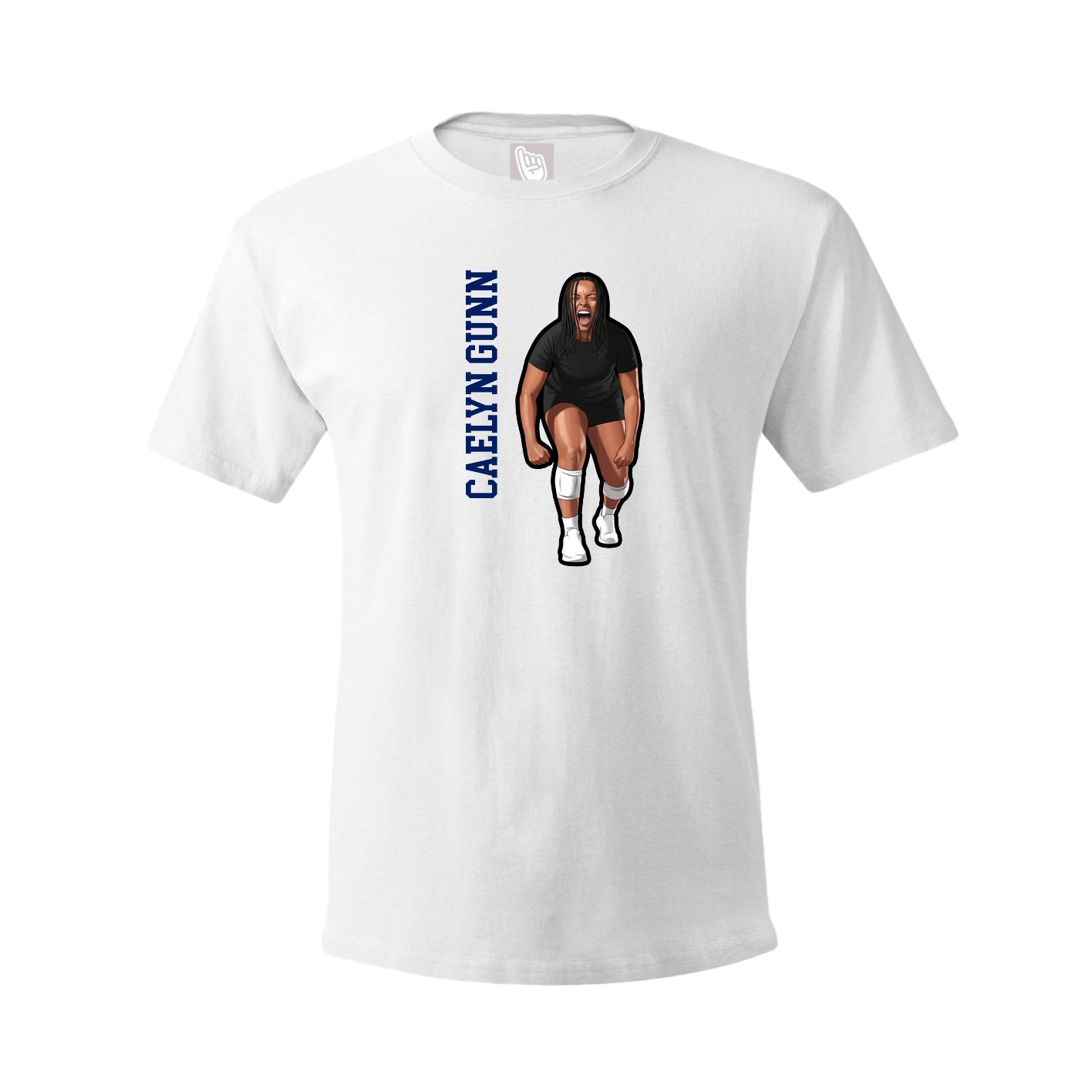 Youth Tee — Name Vertical in White