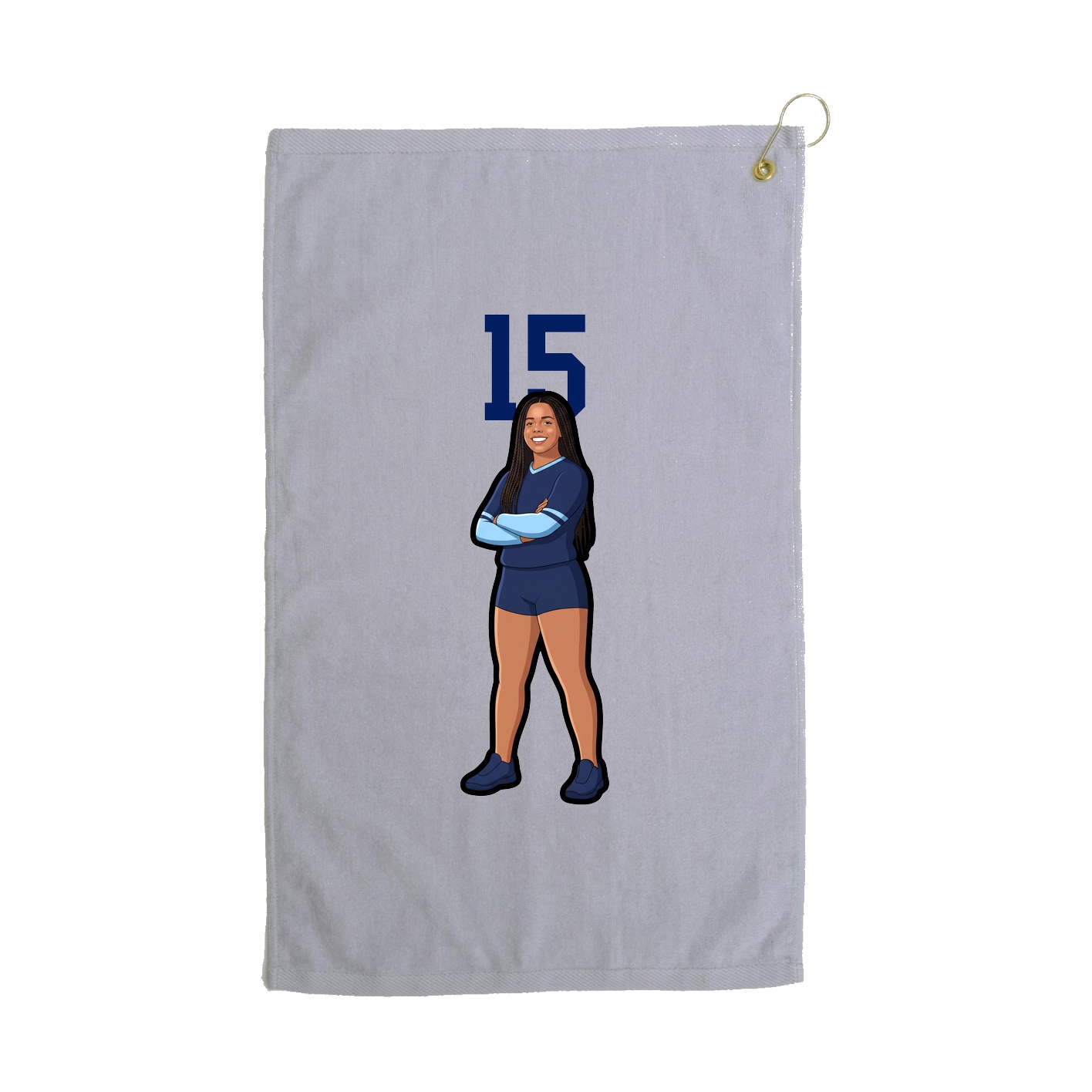 Golf Towel — Number Top in Grey