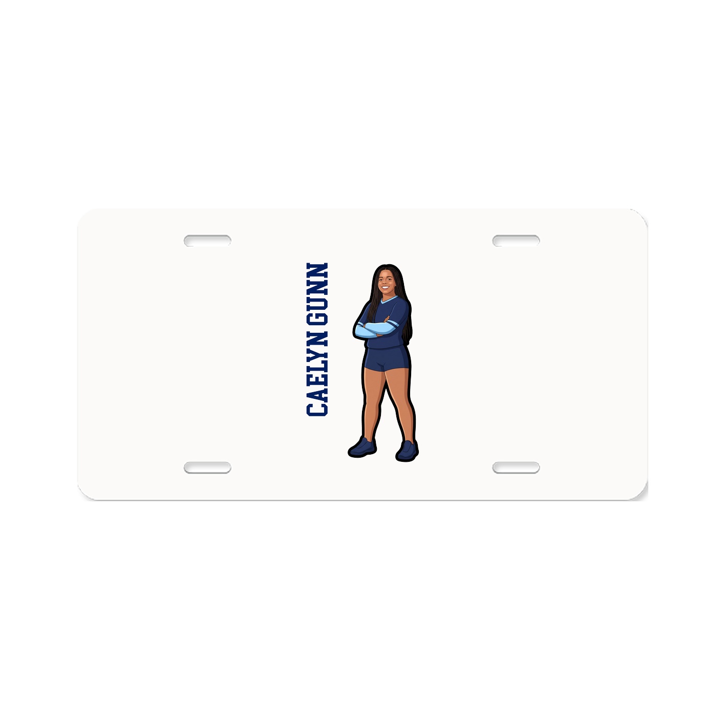 License Plate — Name Vertical in Classic