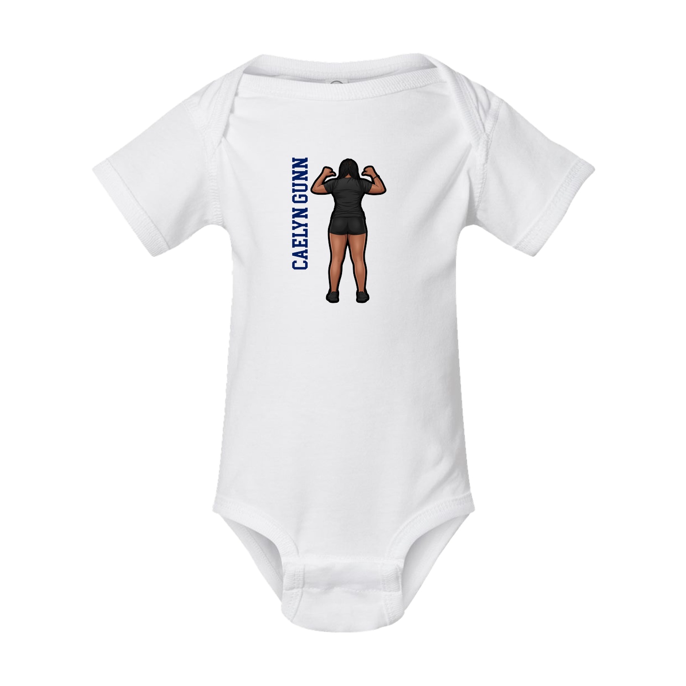 Baby Onesie — Name Vertical in White
