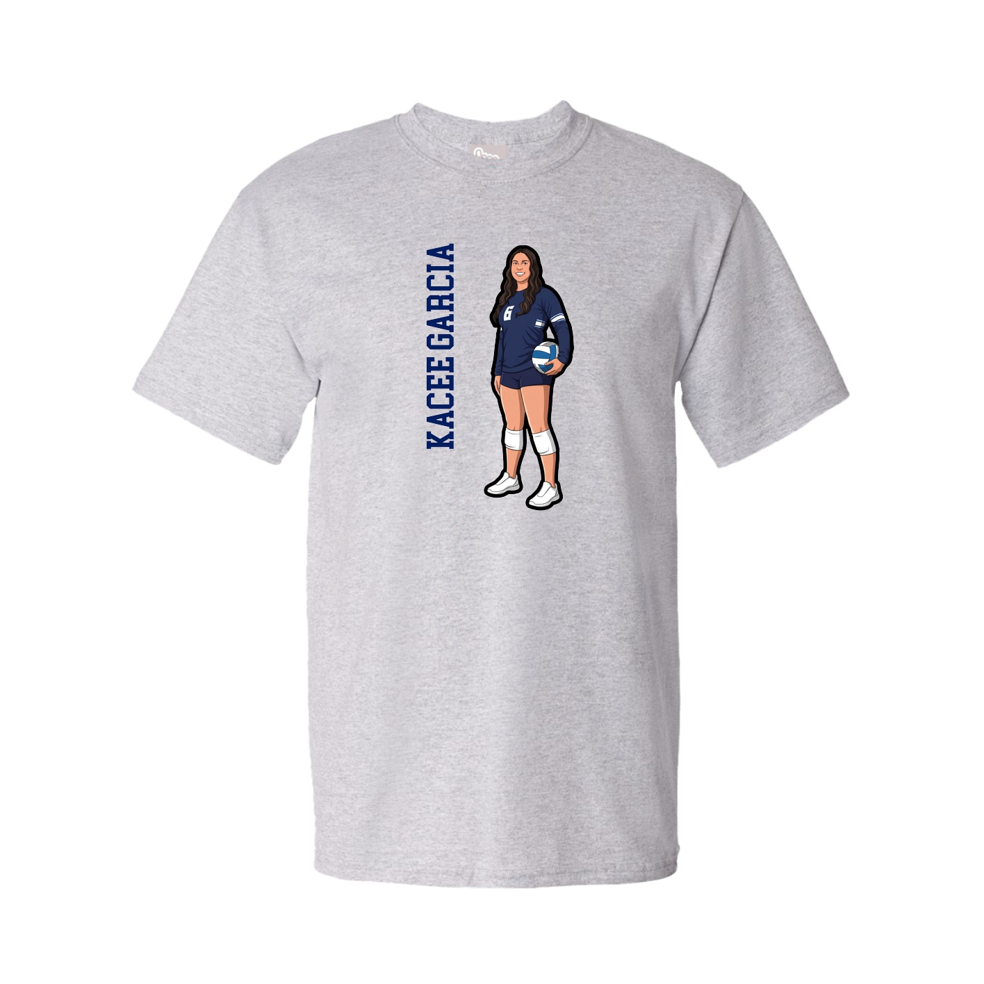 Tee — Name Vertical in Grey