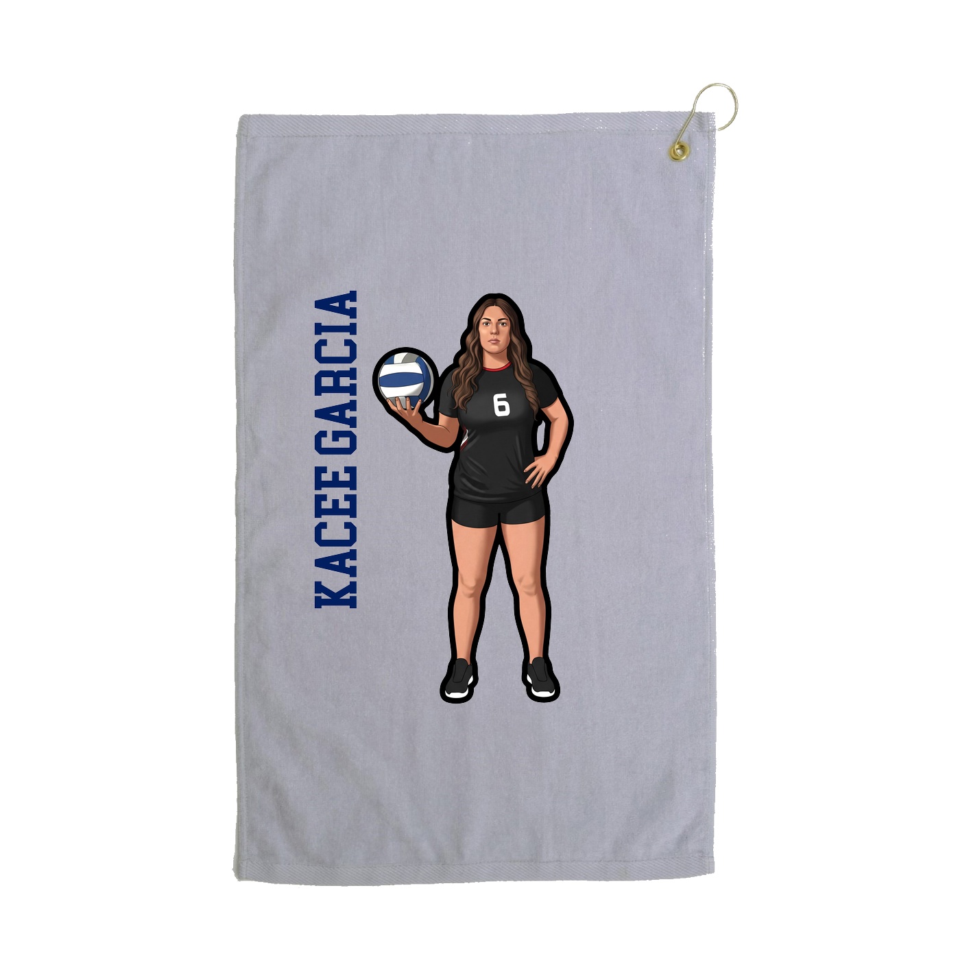 Golf Towel — Name Vertical in Grey